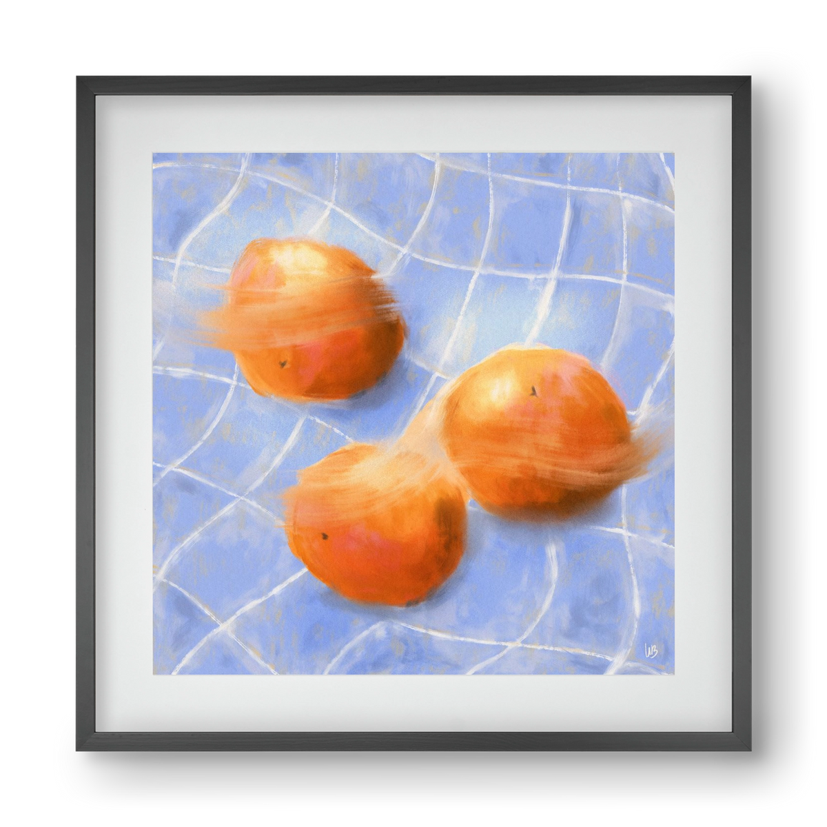 Orange Trio, 40x40 cm (30x30 cm), Fekete keret, paszpartuval