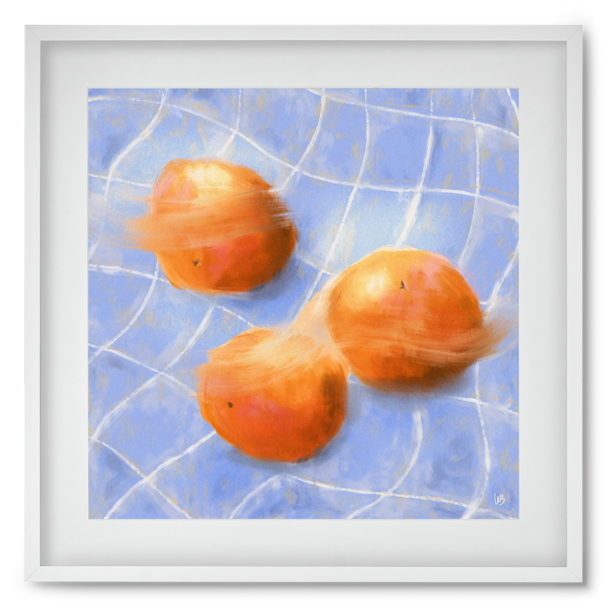 Orange Trio, 50x50 cm (40x40 cm), Fehér keret, paszpartuval