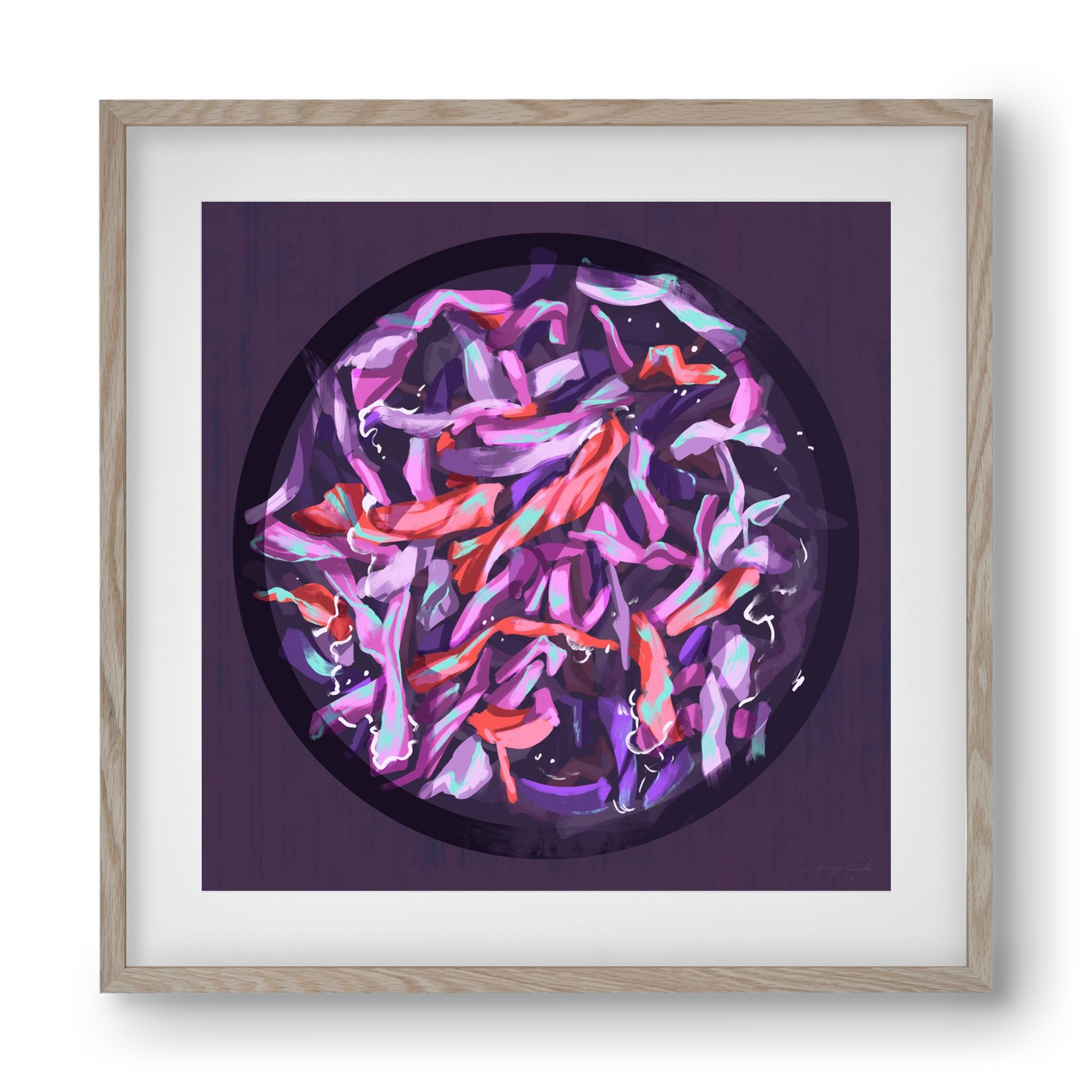 Teakör, 40x40 cm (30x30 cm), Tölgy keret, paszpartuval