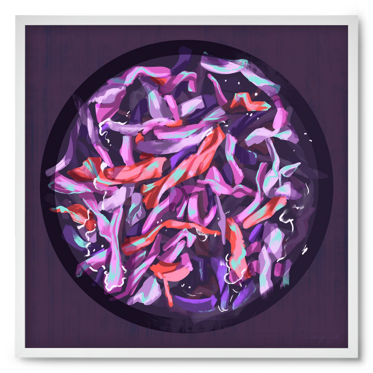 Teakör, 50x50 cm (50x50 cm), Fehér keret