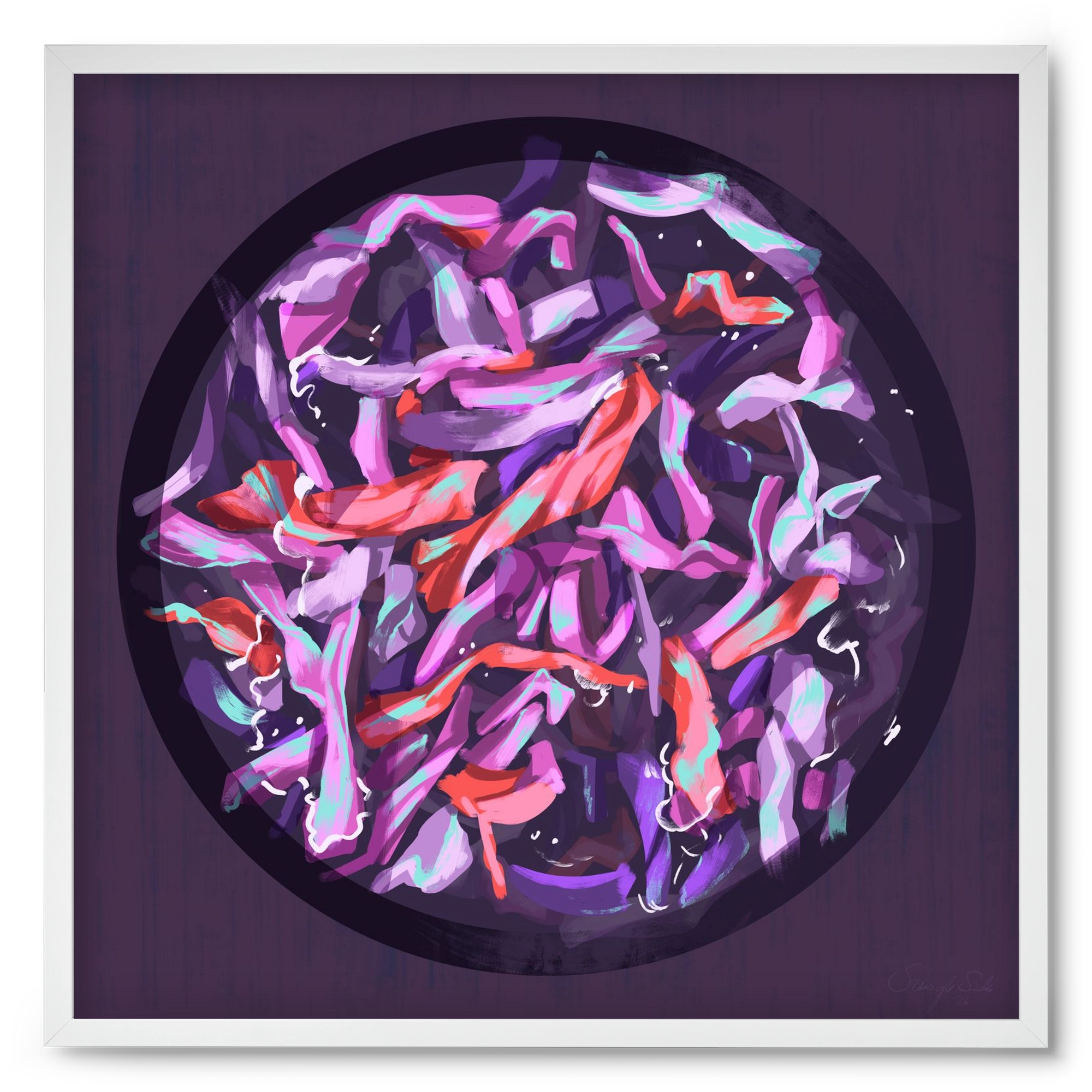 Teakör, 50x50 cm (50x50 cm), Fehér keret
