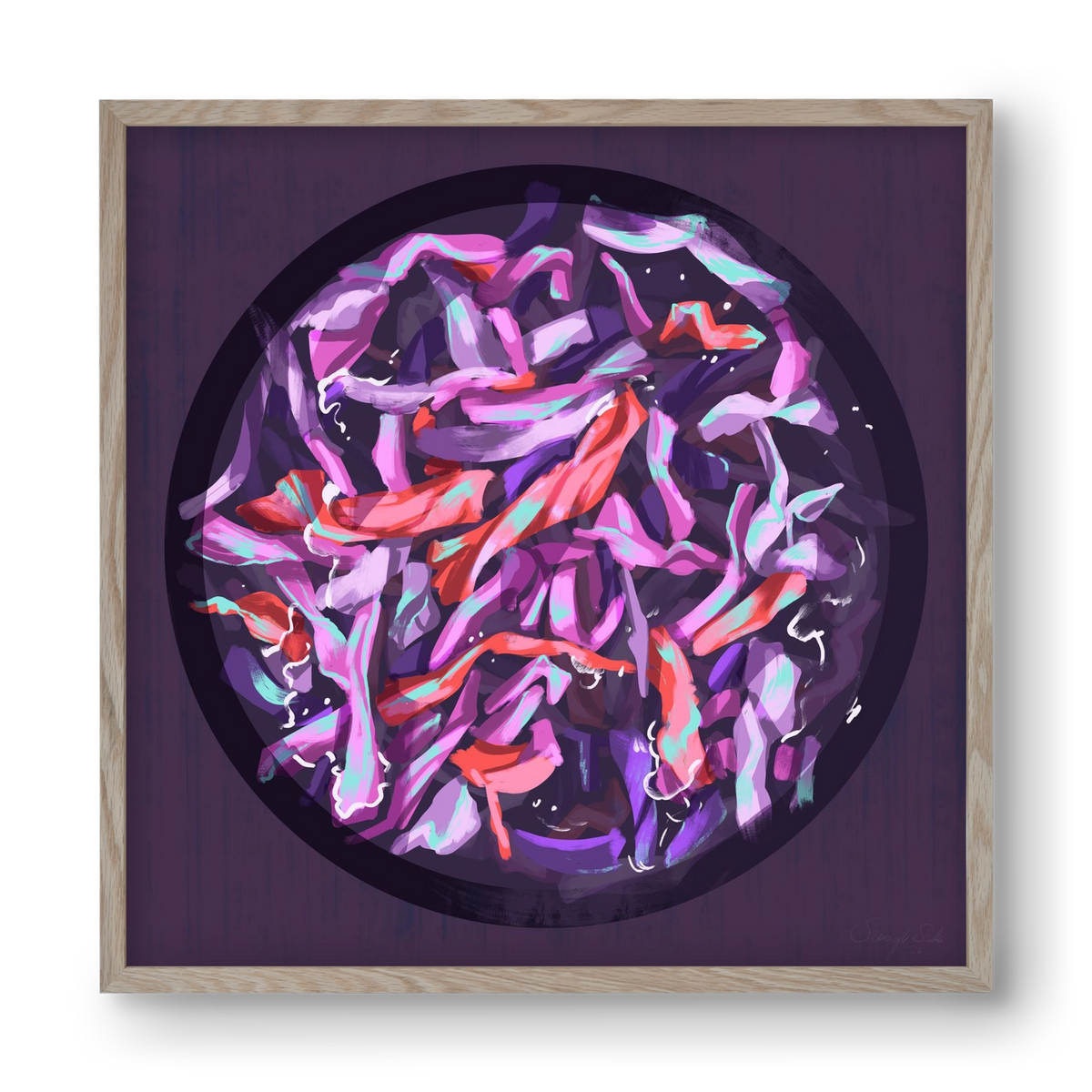 Teakör, 40x40 cm (40x40 cm), Tölgy keret