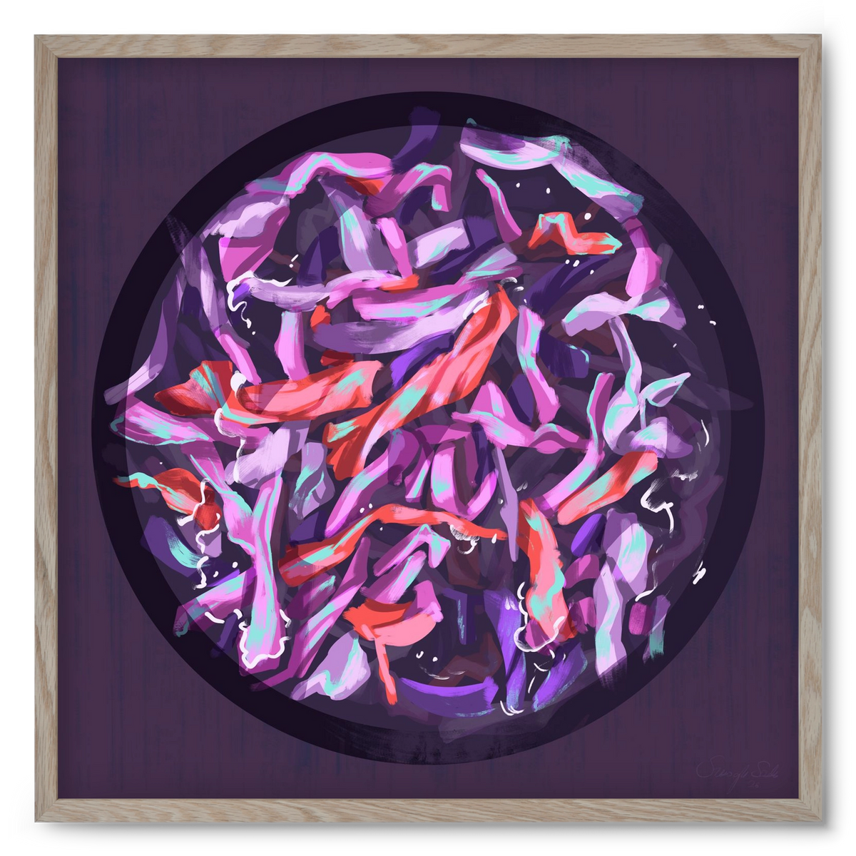 Teakör, 50x50 cm (50x50 cm), Tölgy keret