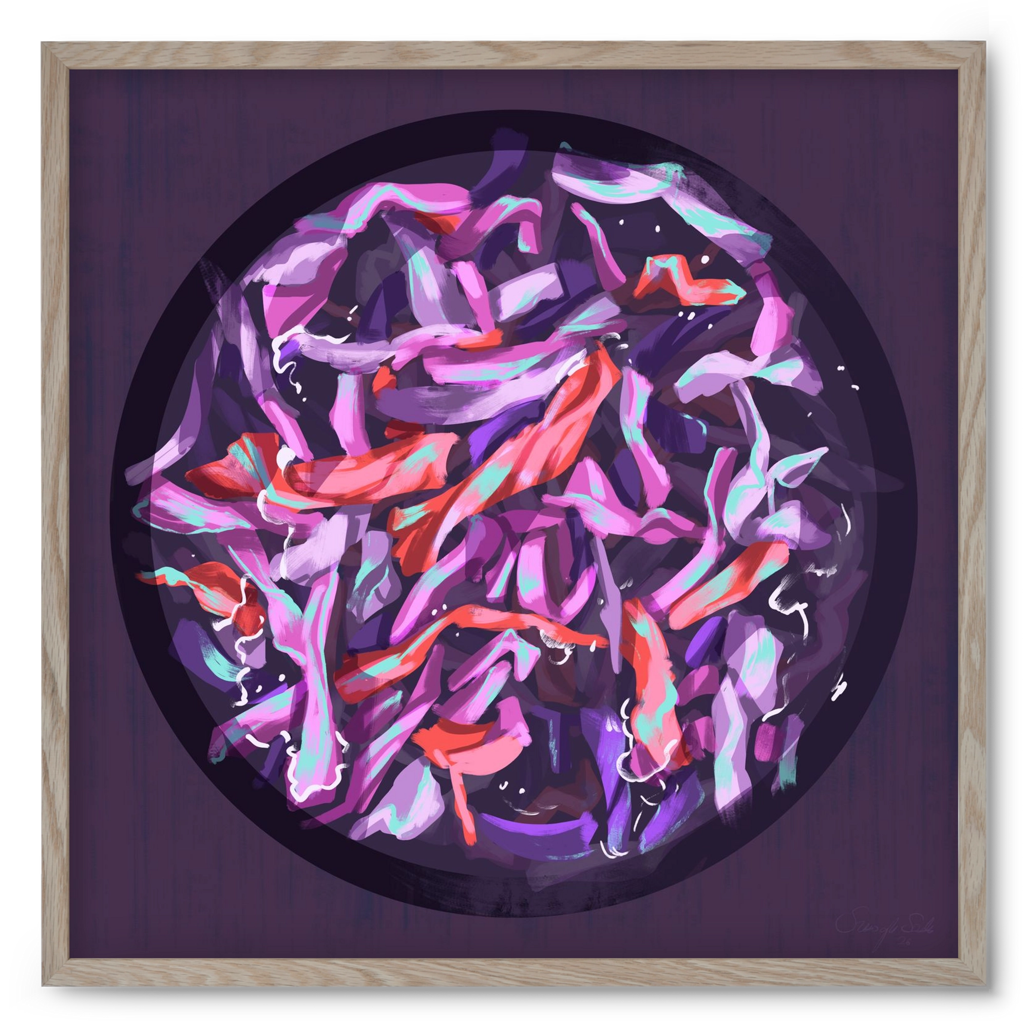 Teakör, 50x50 cm (50x50 cm), Tölgy keret