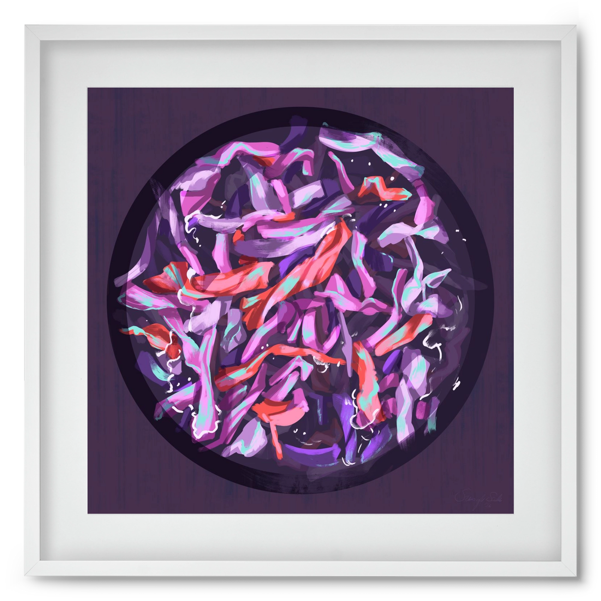 Teakör, 50x50 cm (40x40 cm), Fehér keret, paszpartuval
