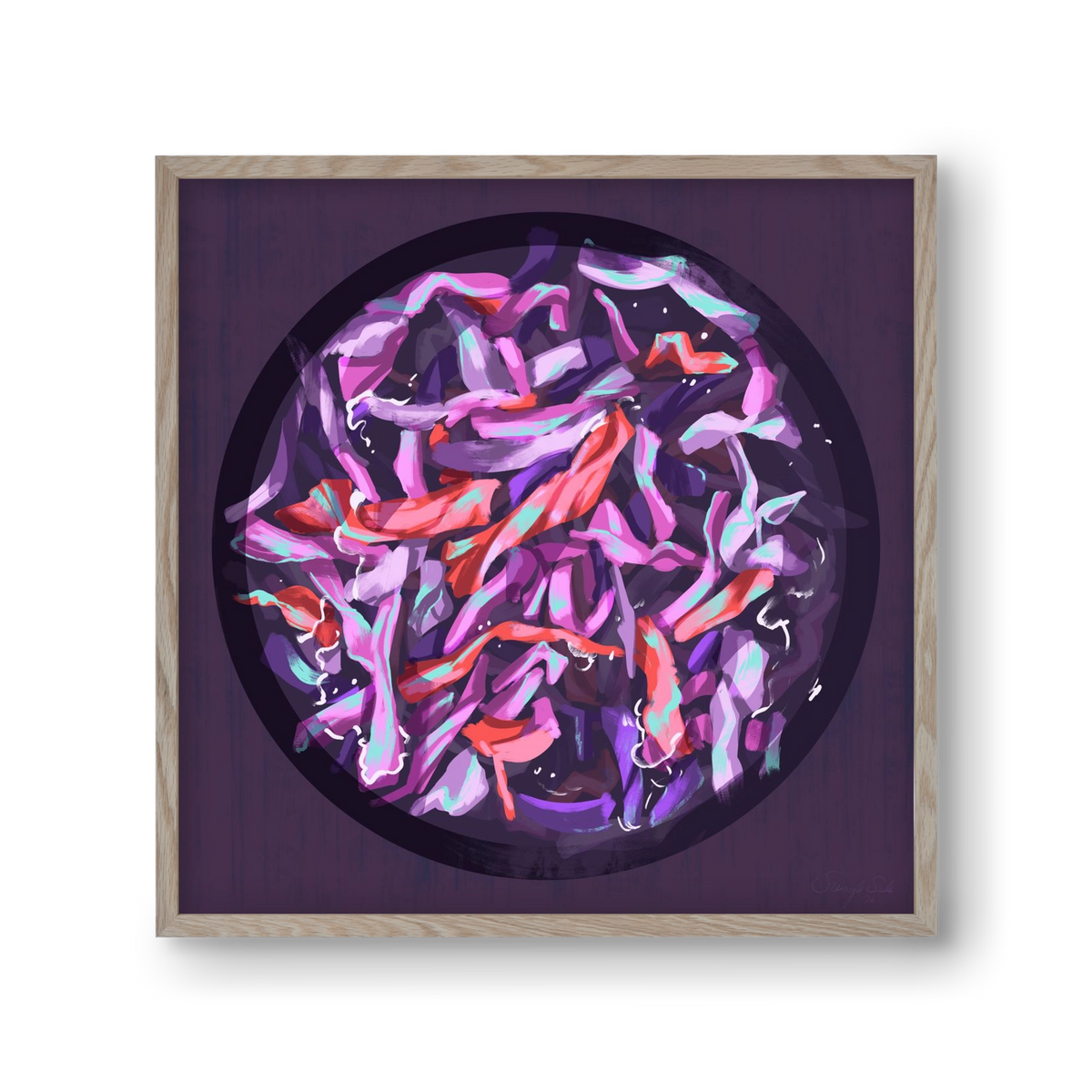 Teakör, 30x30 cm (30x30 cm), Tölgy keret
