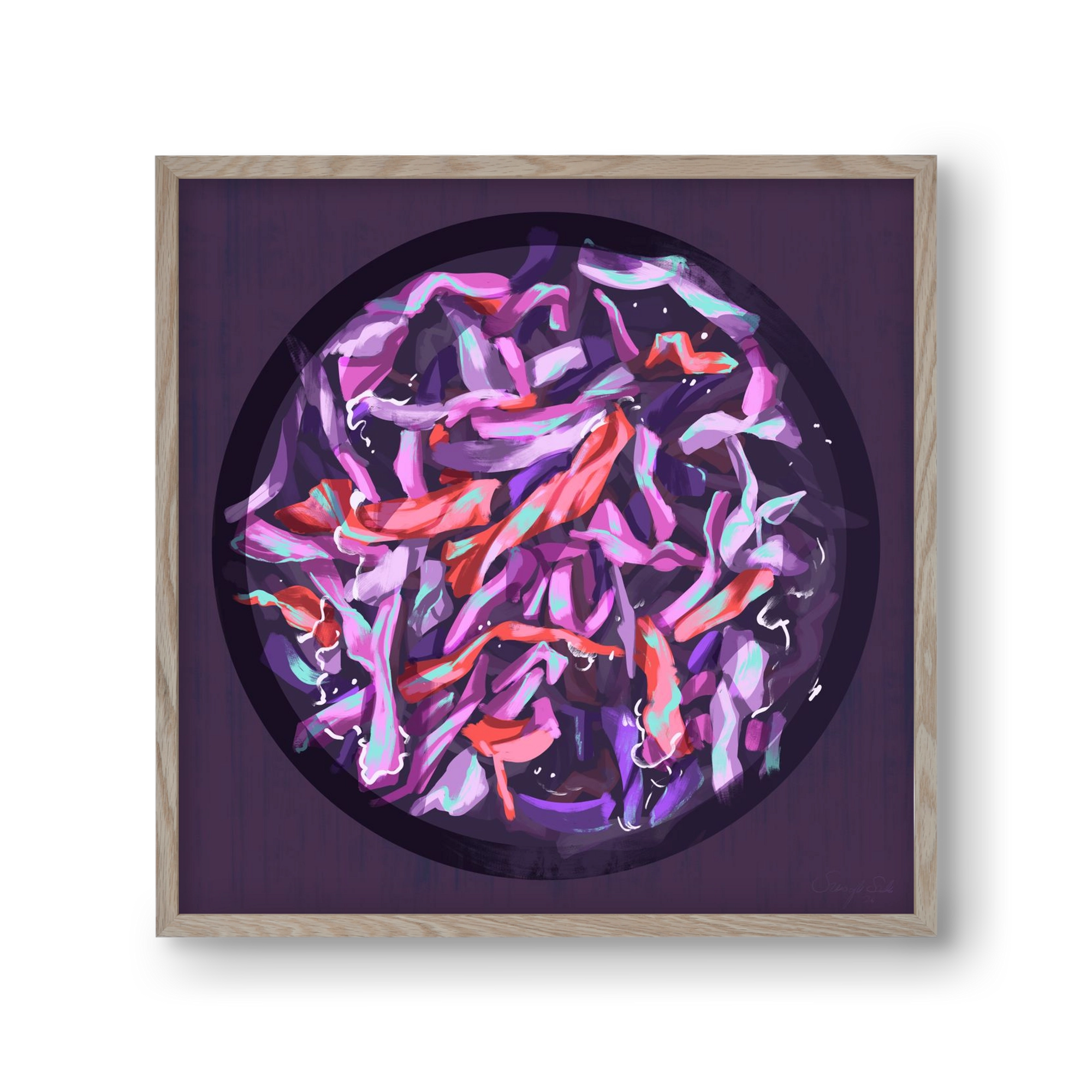 Teakör, 30x30 cm (30x30 cm), Tölgy keret