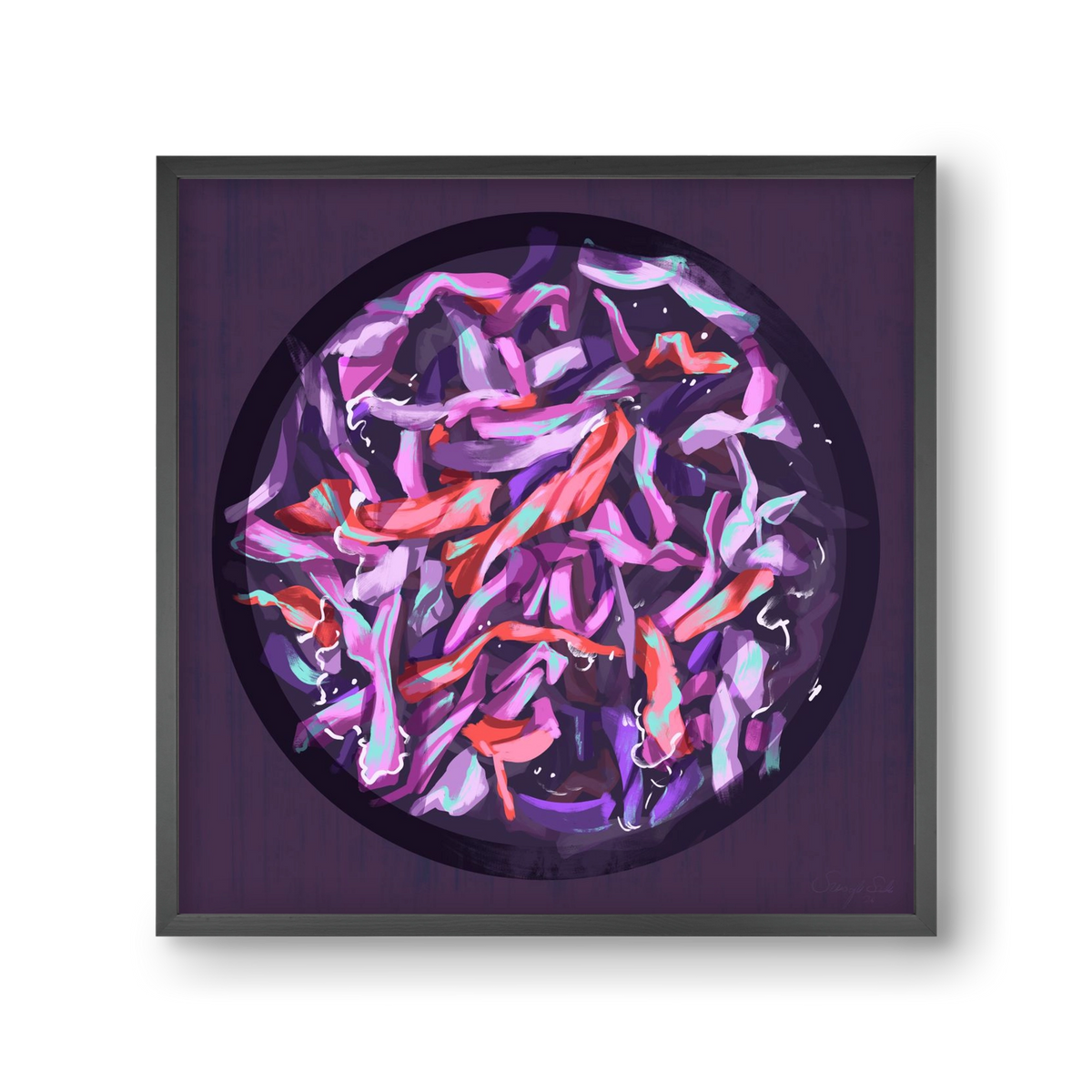 Teakör, 30x30 cm (30x30 cm), Fekete keret
