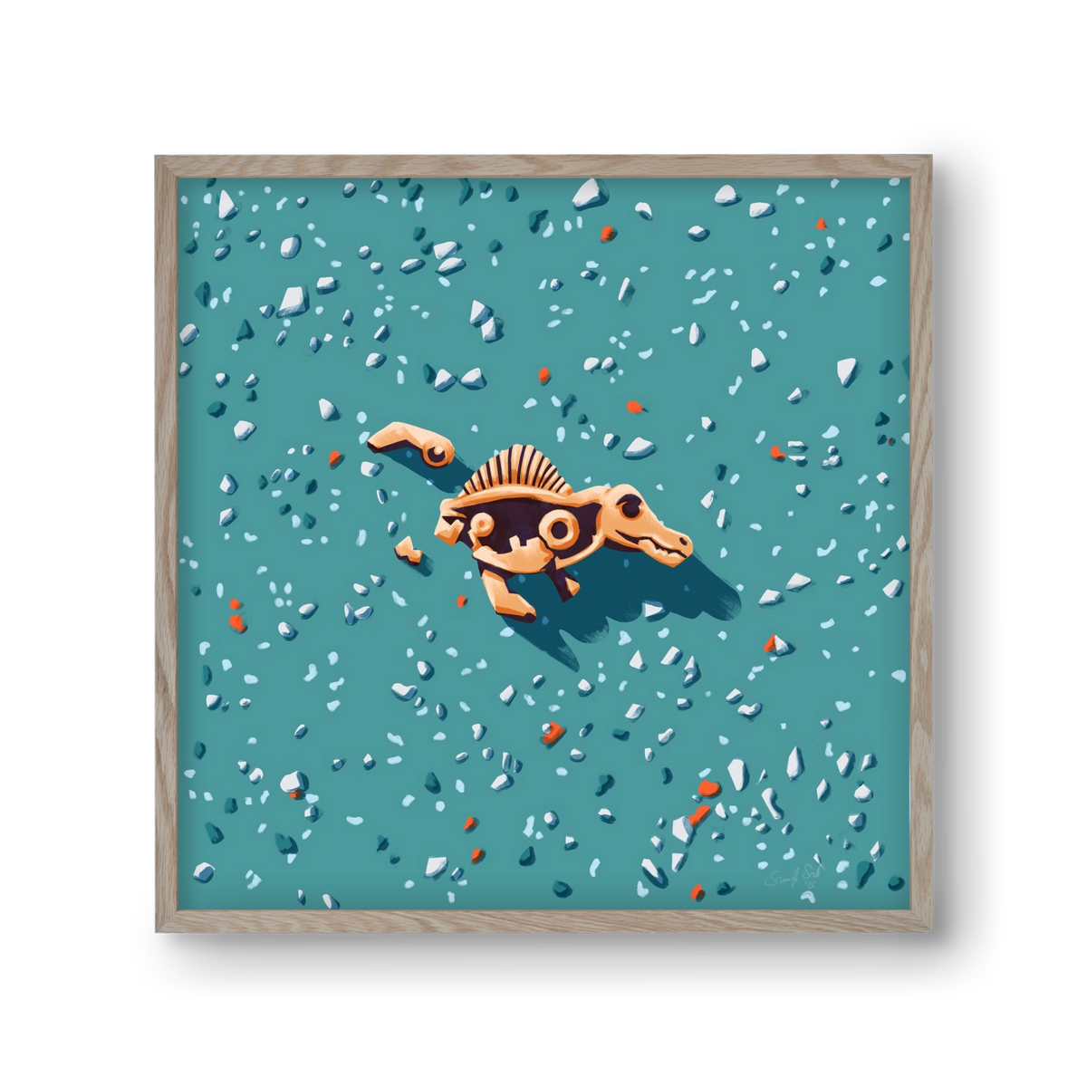 Lelet, 30x30 cm (30x30 cm), Tölgy keret