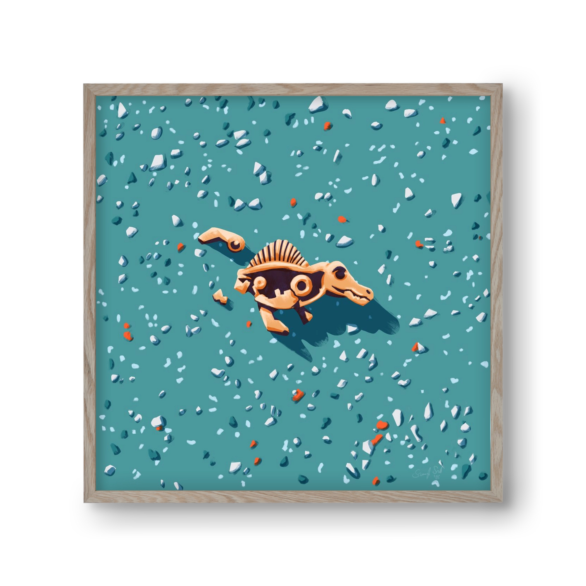 Lelet, 30x30 cm (30x30 cm), Tölgy keret