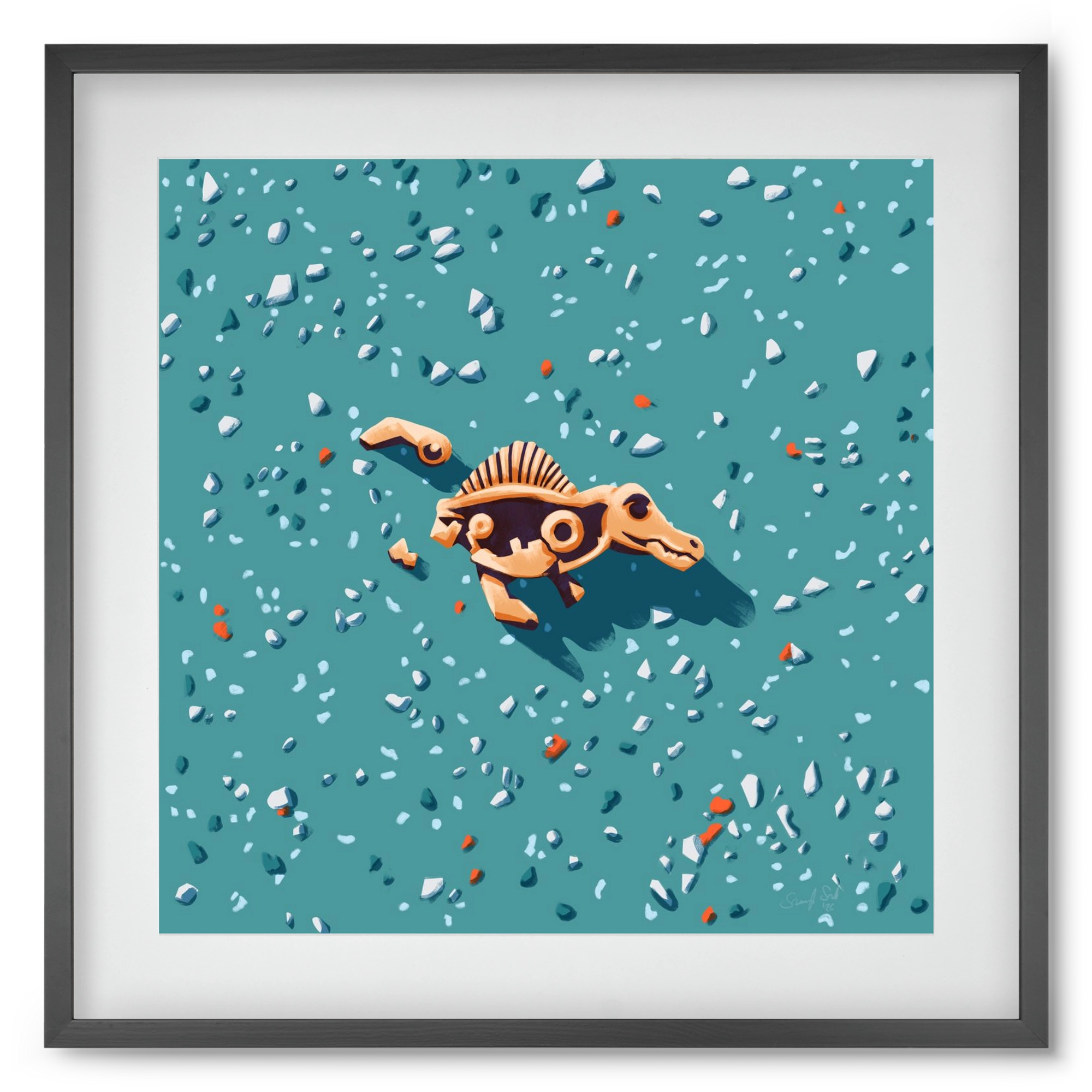Lelet, 50x50 cm (40x40 cm), Fekete keret, paszpartuval