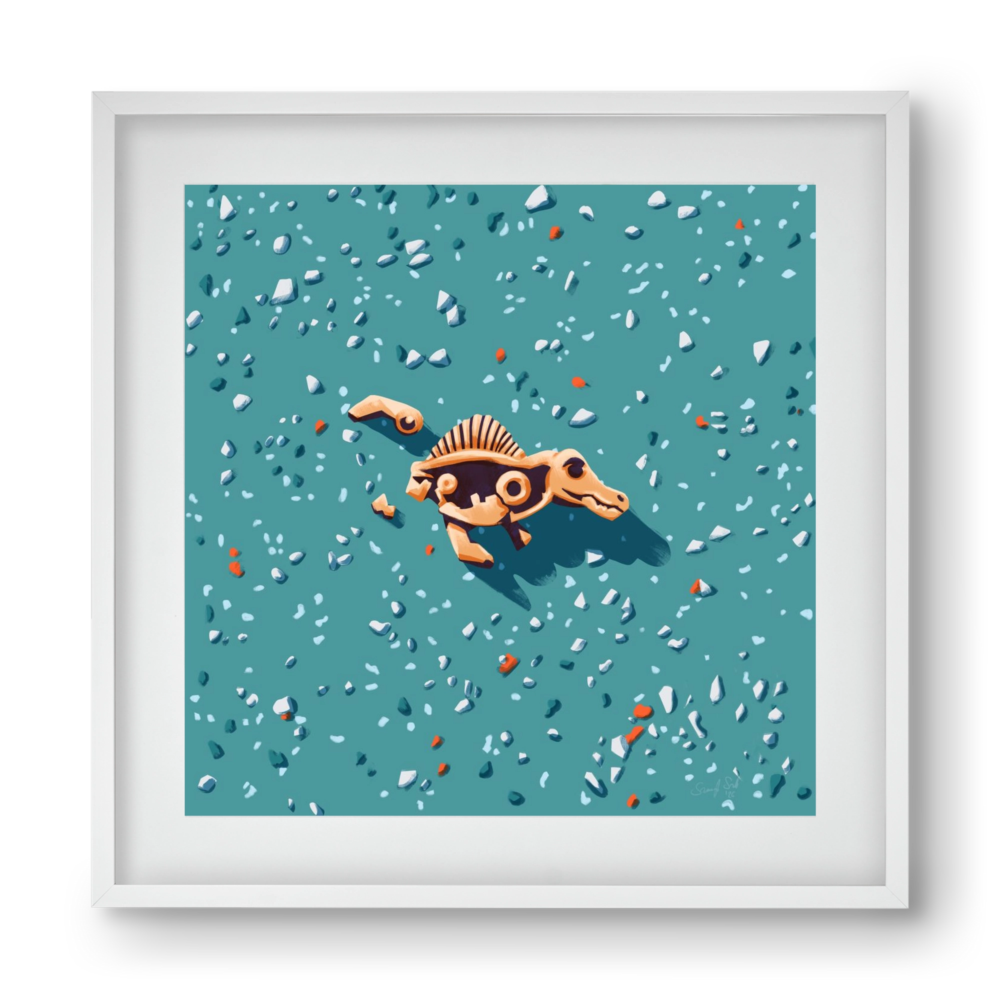 Lelet, 40x40 cm (30x30 cm), Fehér keret, paszpartuval