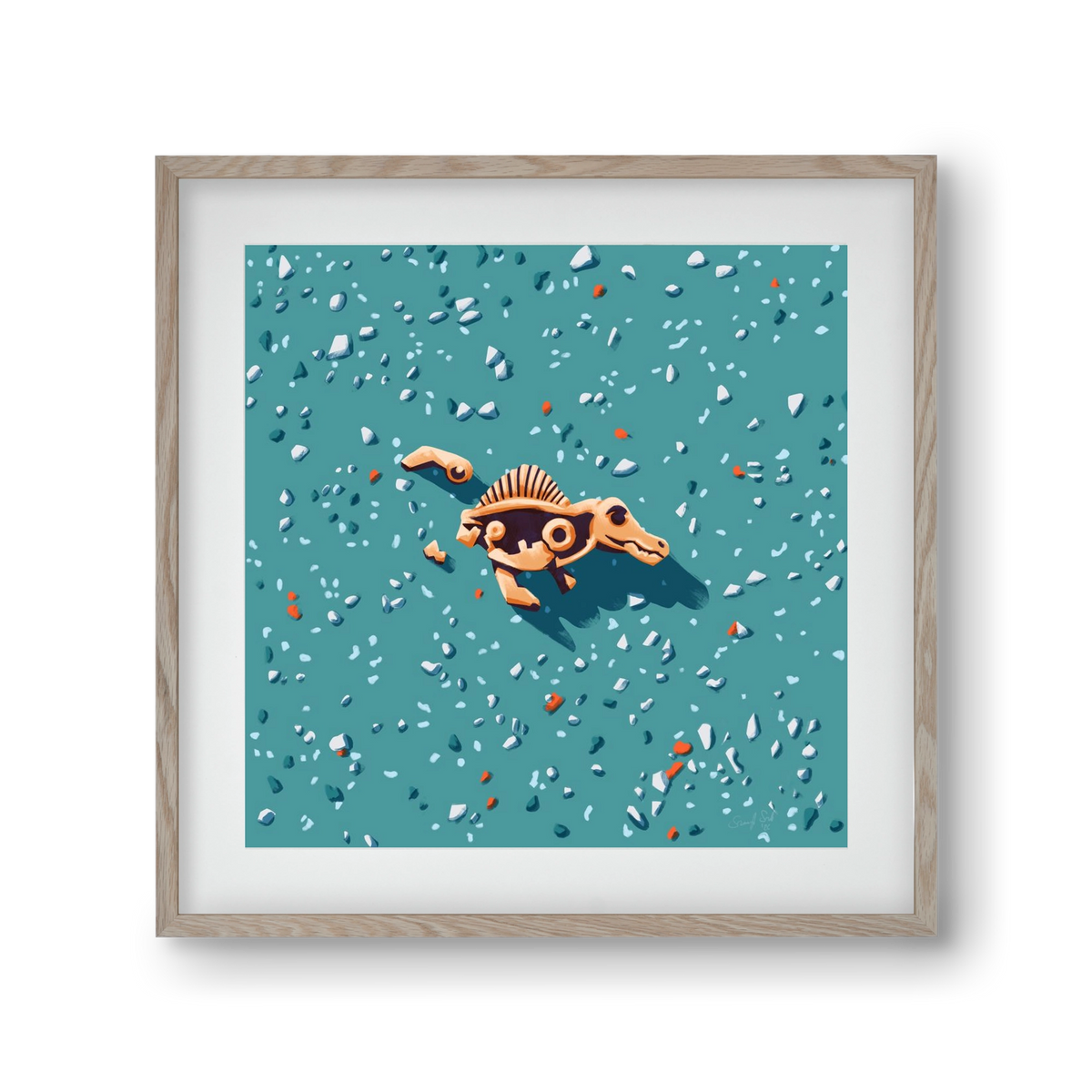 Lelet, 30x30 cm (20x20 cm), Tölgy keret, paszpartuval