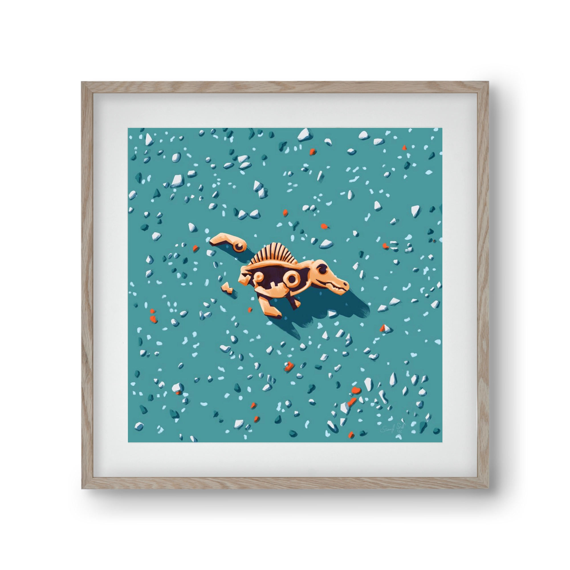Lelet, 30x30 cm (20x20 cm), Tölgy keret, paszpartuval