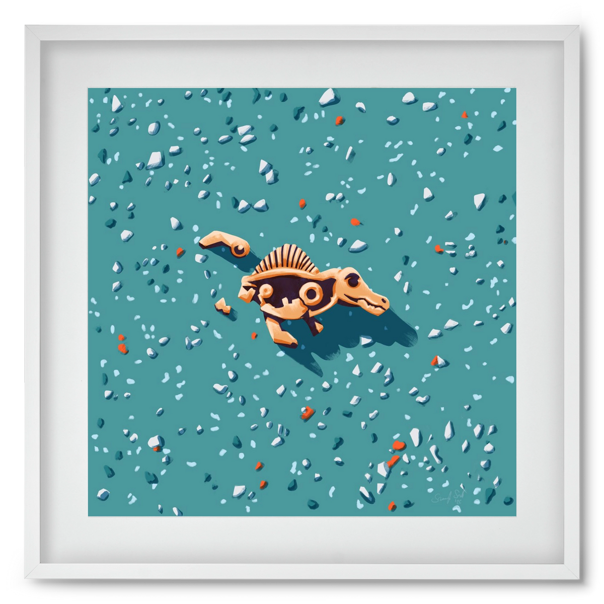 Lelet, 50x50 cm (40x40 cm), Fehér keret, paszpartuval