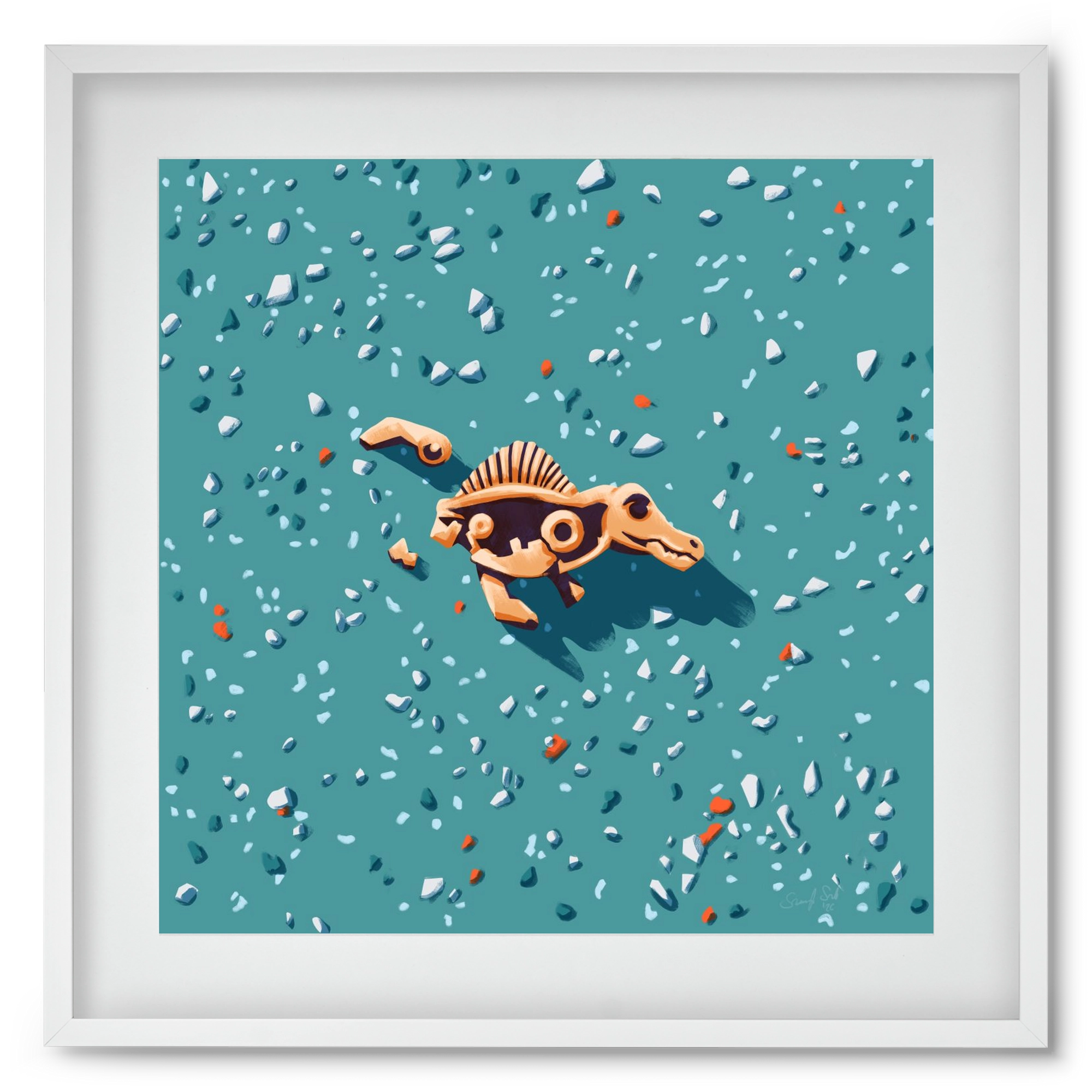 Lelet, 50x50 cm (40x40 cm), Fehér keret, paszpartuval