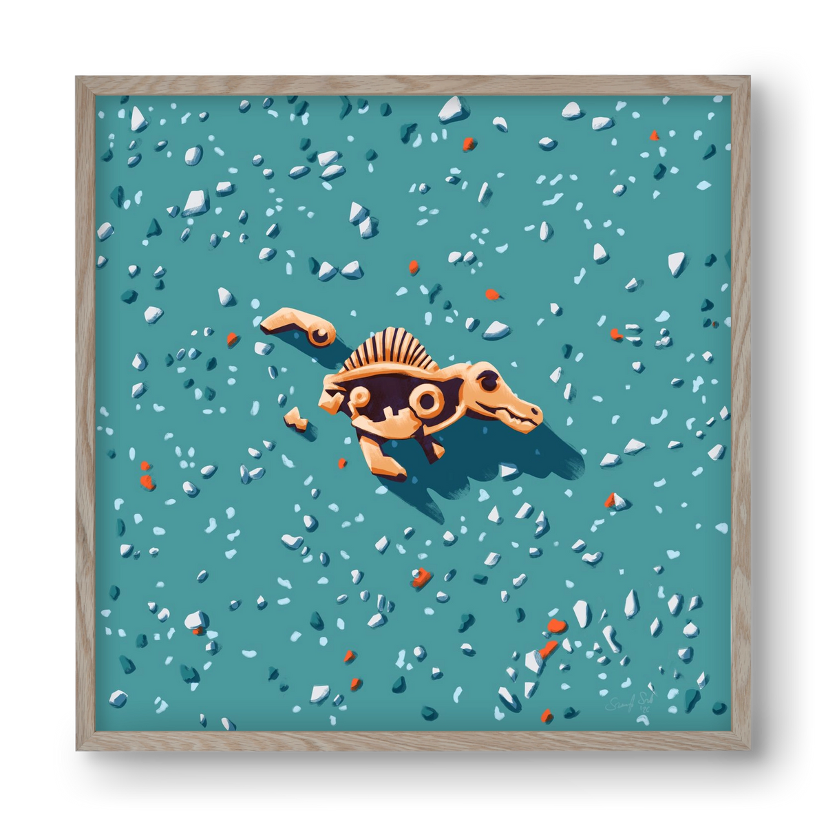 Lelet, 40x40 cm (40x40 cm), Tölgy keret