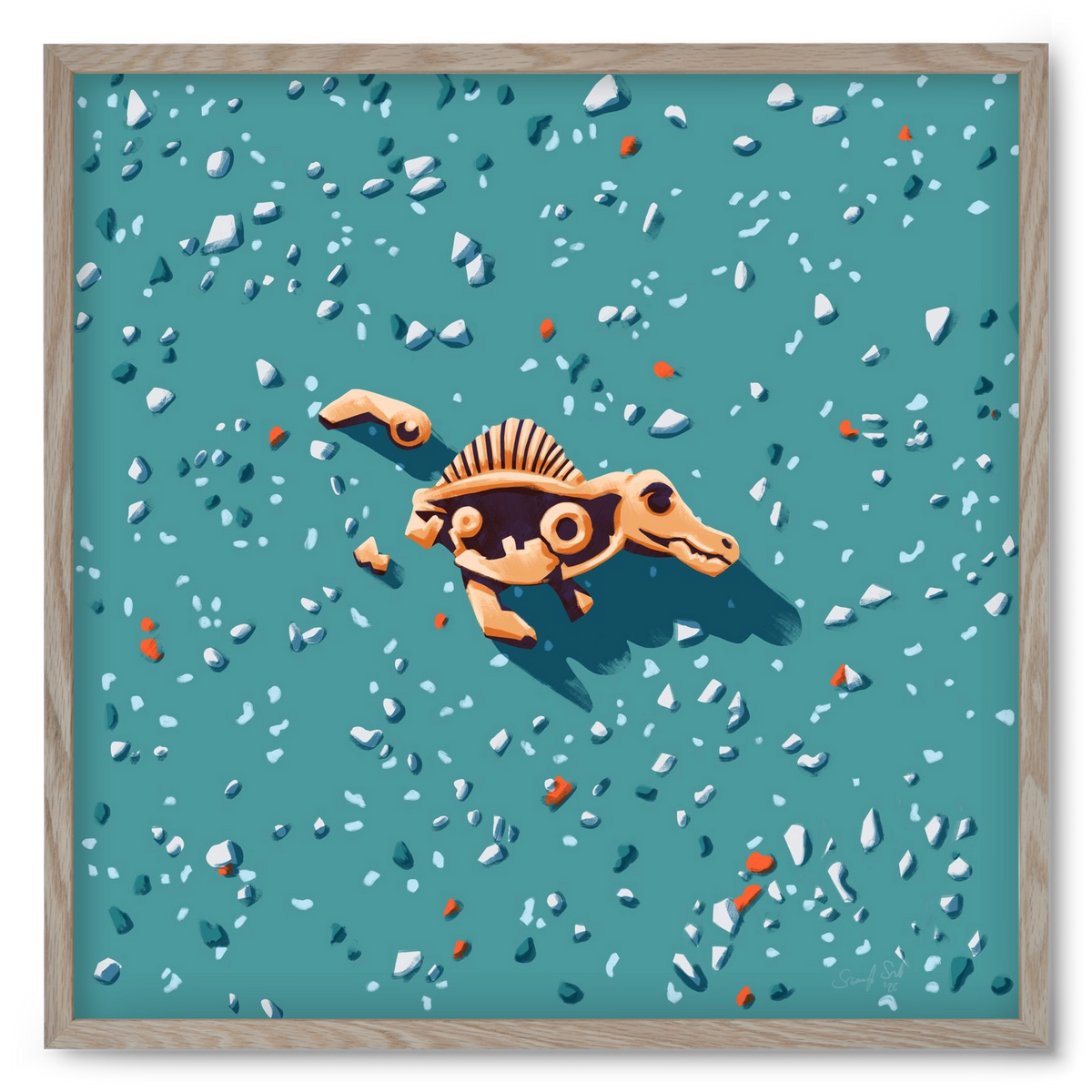 Lelet, 50x50 cm (50x50 cm), Tölgy keret