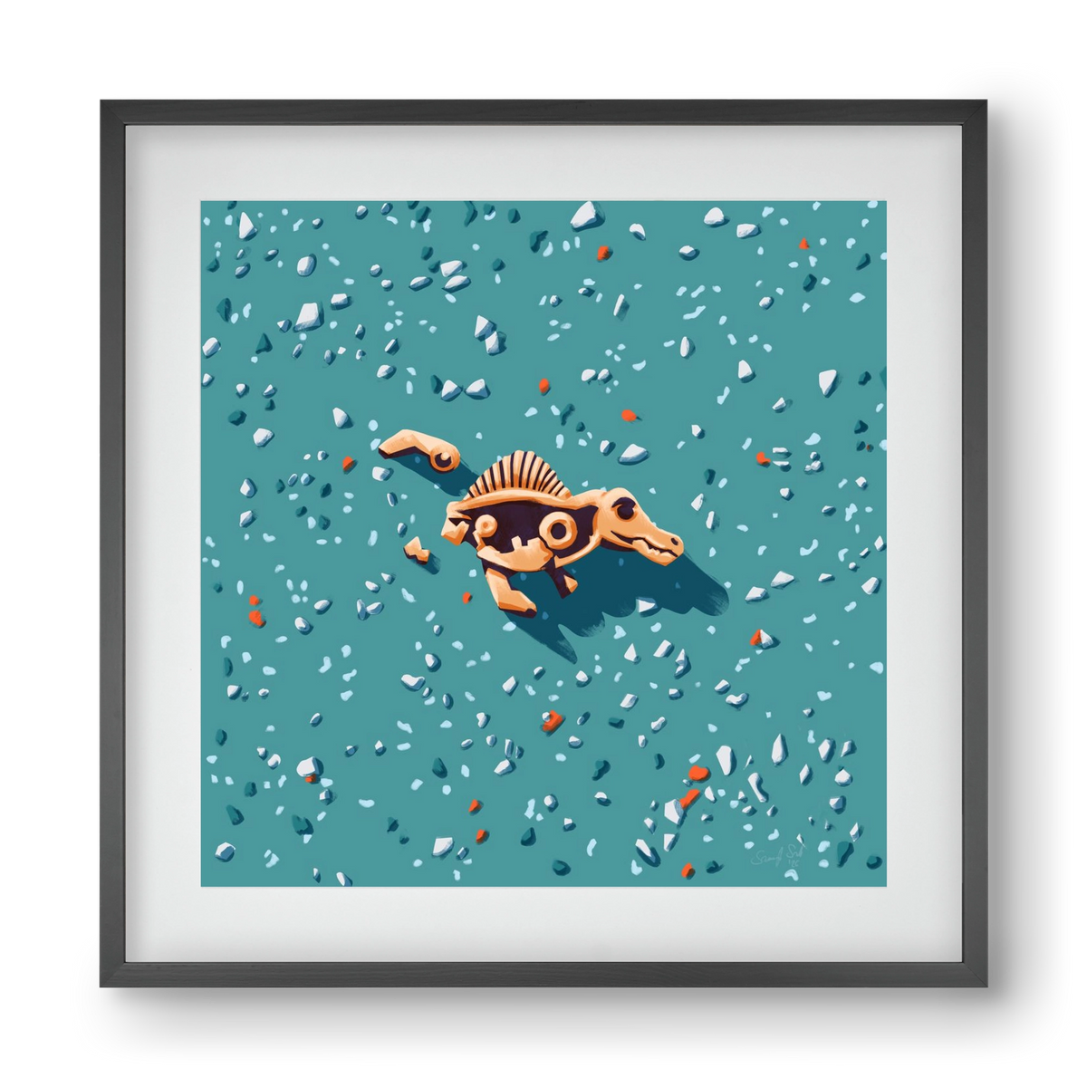 Lelet, 40x40 cm (30x30 cm), Fekete keret, paszpartuval