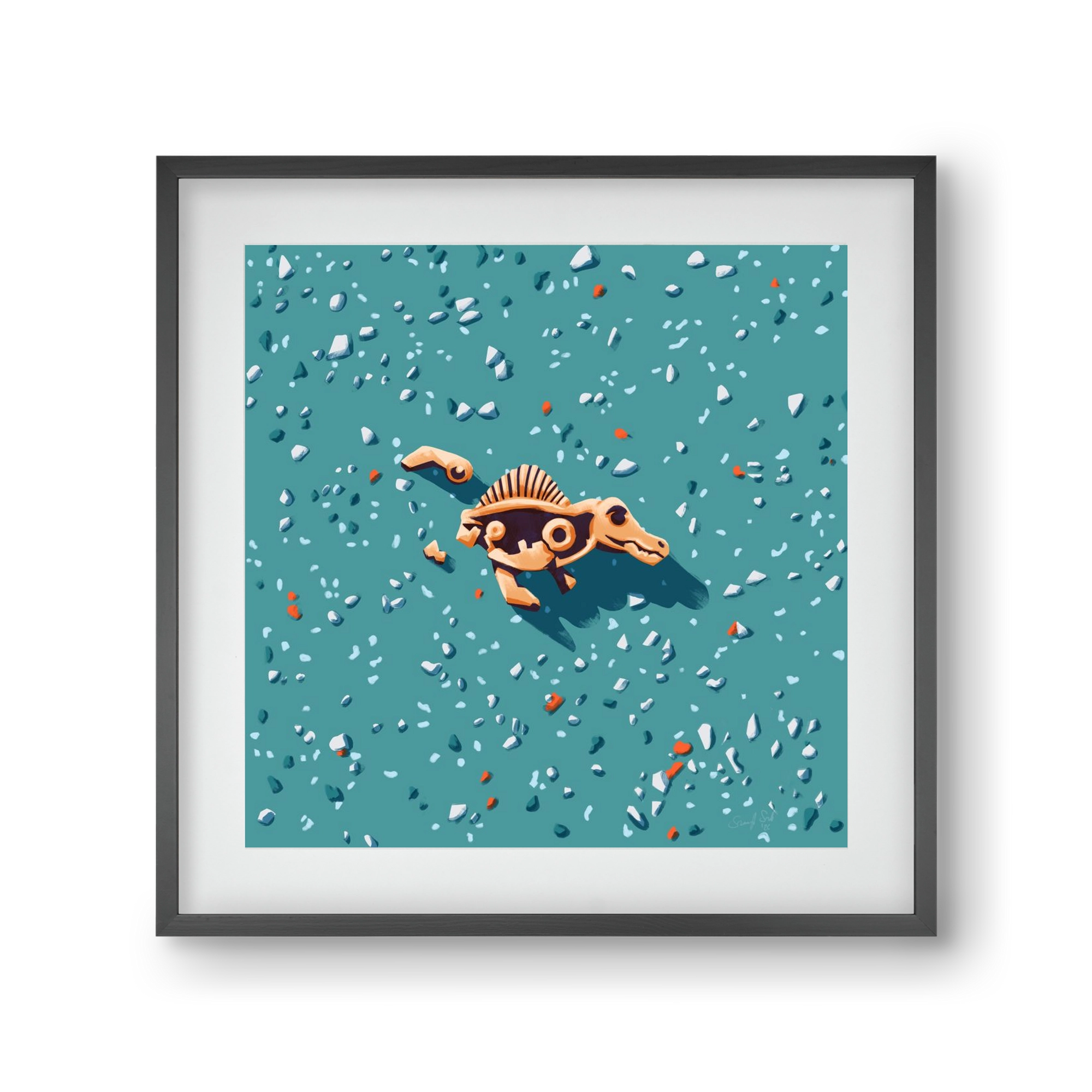 Lelet, 30x30 cm (20x20 cm), Fekete keret, paszpartuval