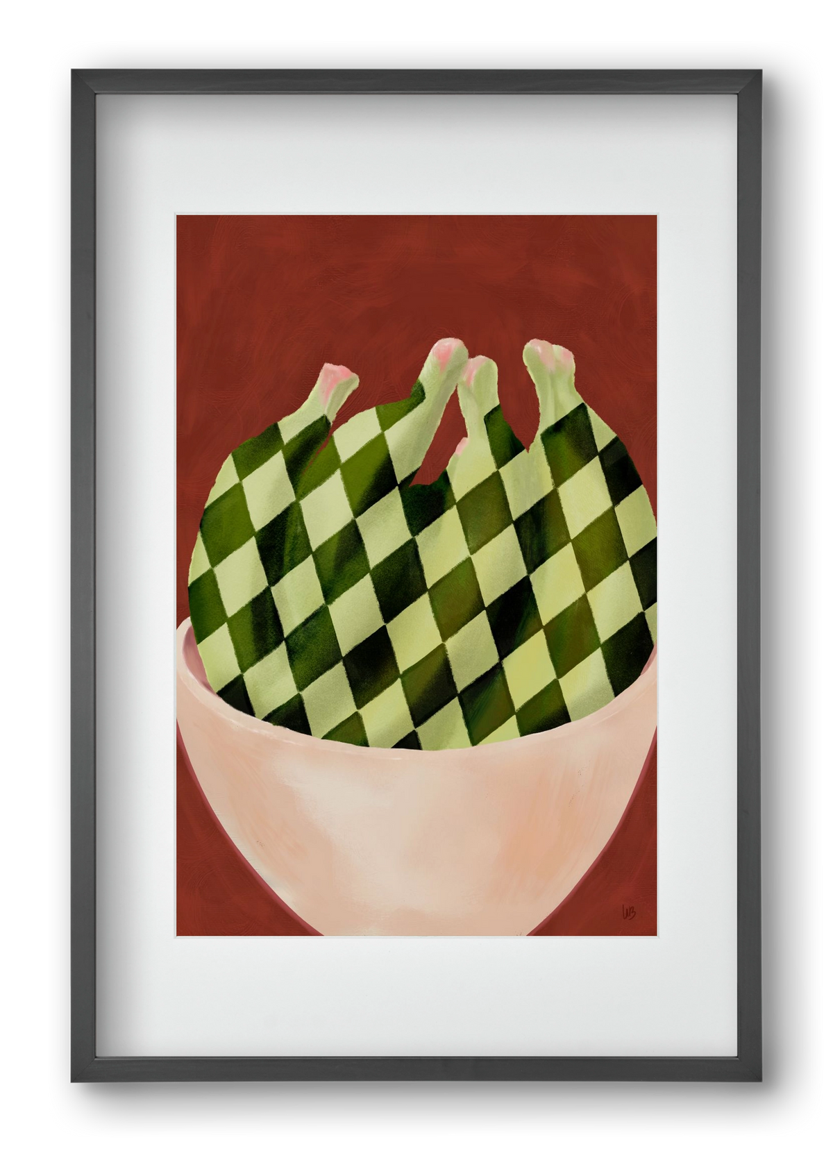 Harlequin Bananas, 40x60 cm (30x45 cm), Fekete keret, paszpartuval