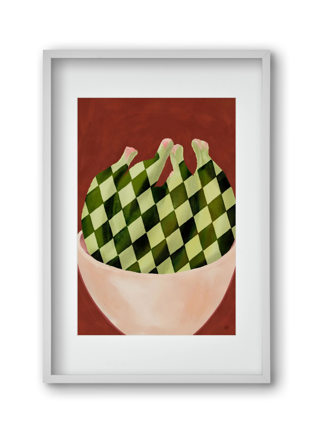 Harlequin Bananas, 30x45 cm (20x30 cm), Fehér keret, paszpartuval
