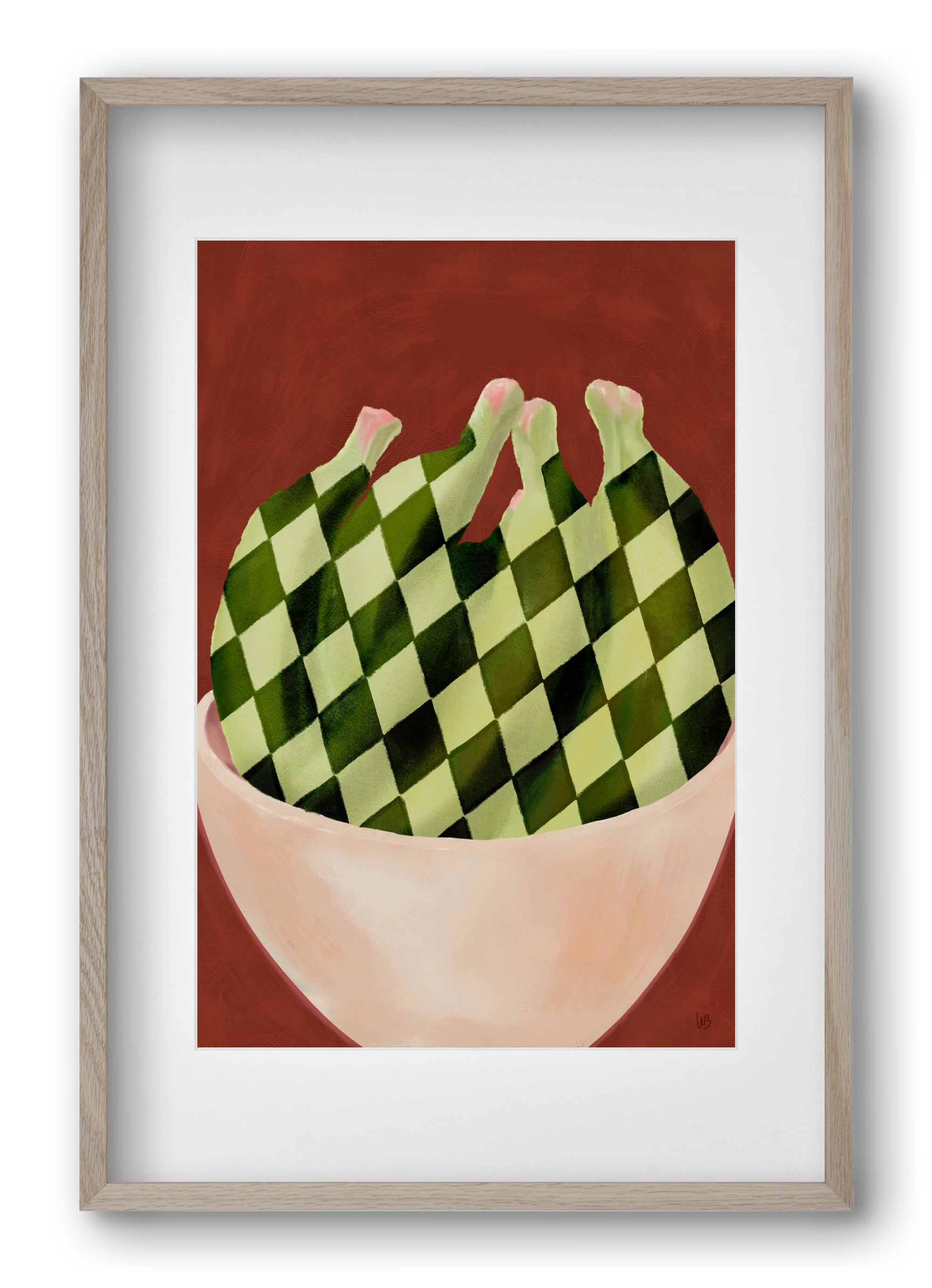 Harlequin Bananas, 40x60 cm (30x45 cm), Tölgy keret, paszpartuval
