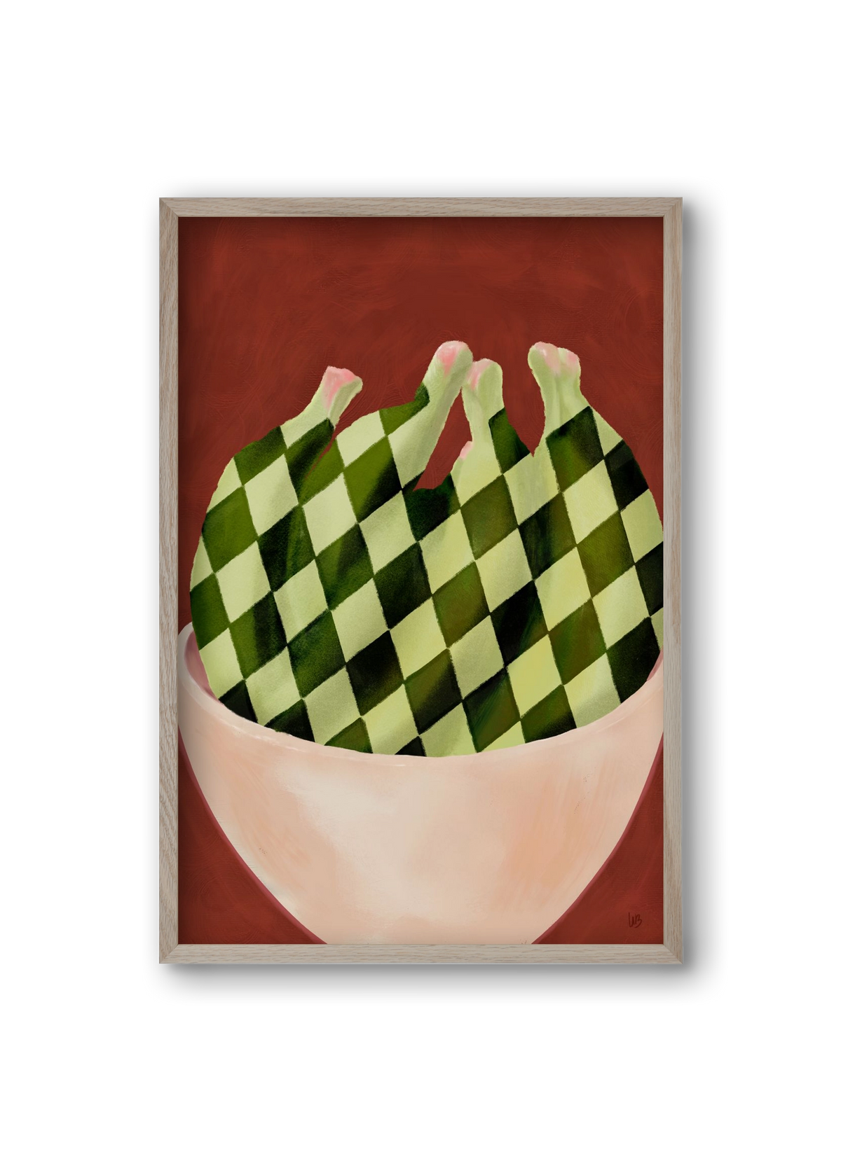 Harlequin Bananas, 20x30 cm (20x30 cm), Tölgy keret