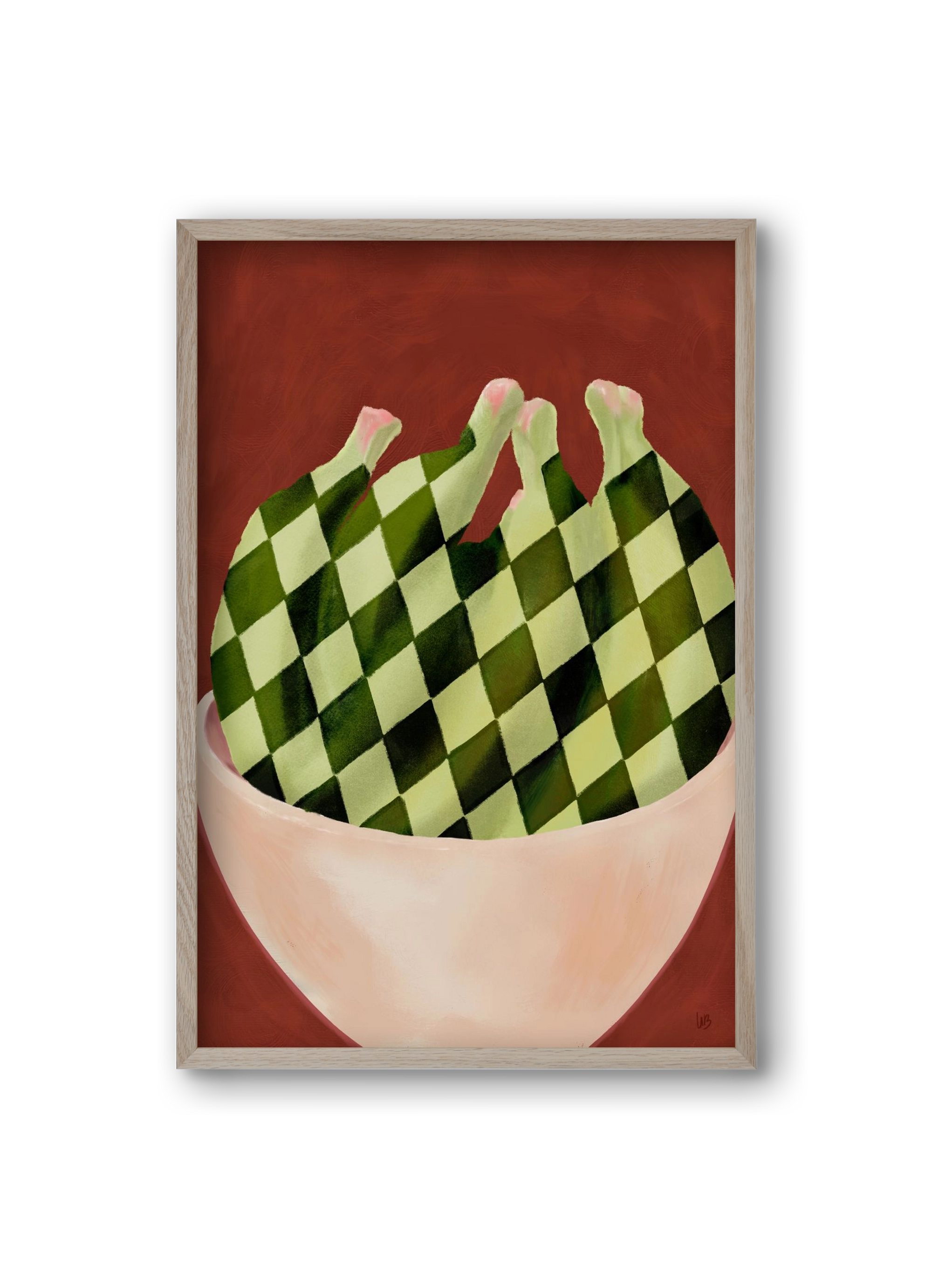 Harlequin Bananas, 20x30 cm (20x30 cm), Tölgy keret