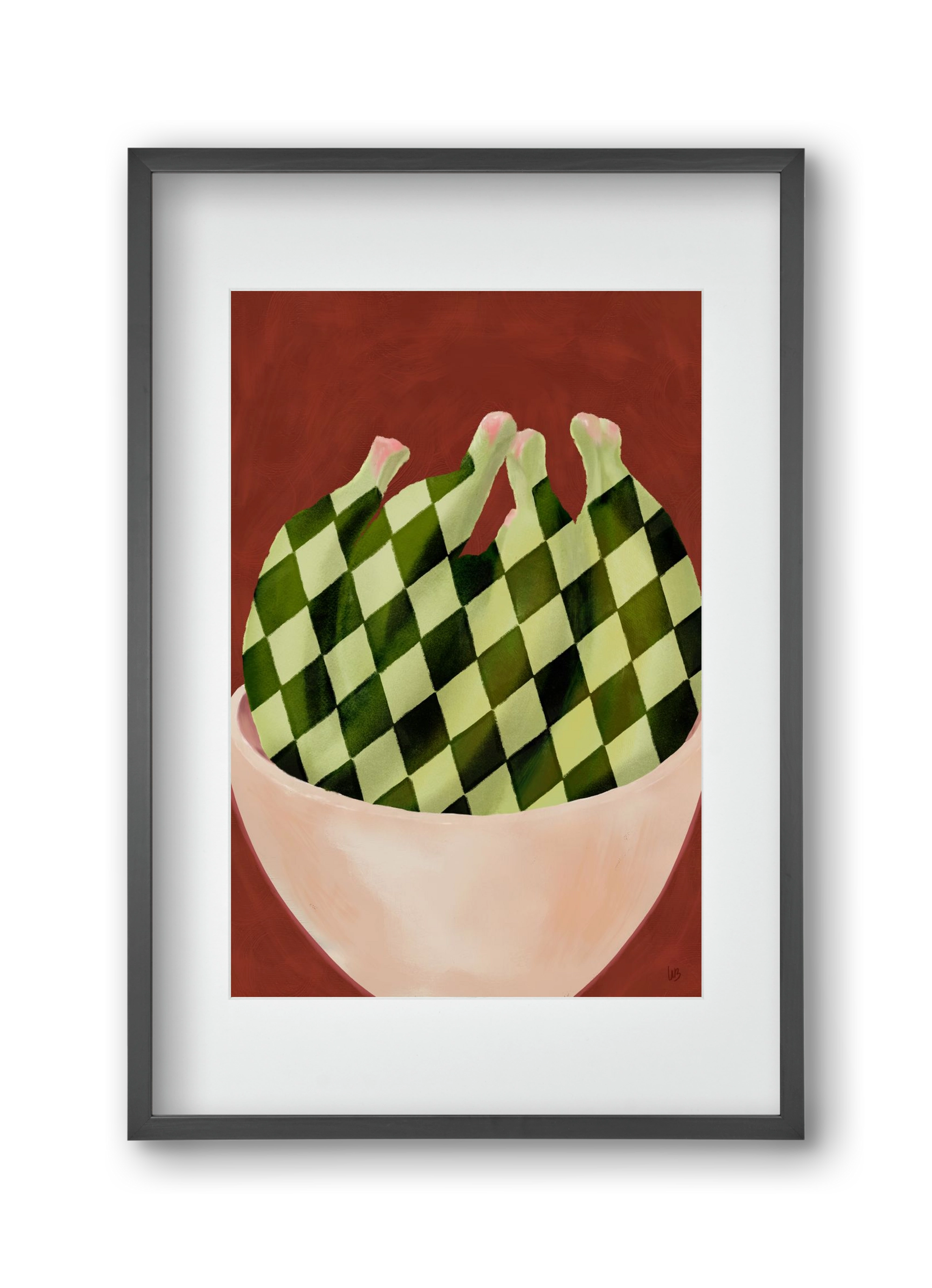 Harlequin Bananas, 30x45 cm (20x30 cm), Fekete keret, paszpartuval