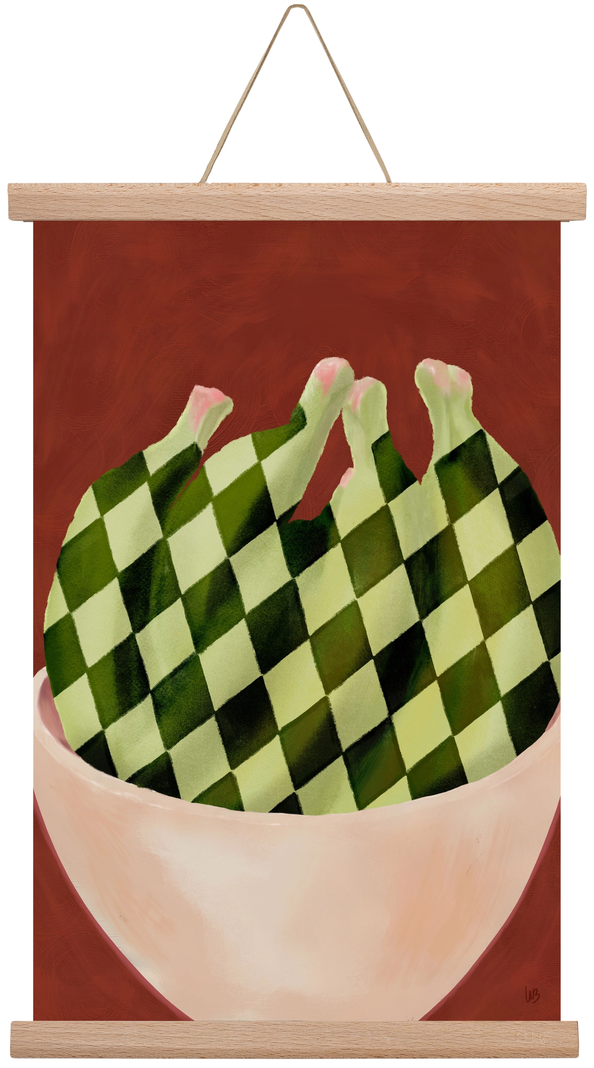 Harlequin Bananas, 30x45 cm (30x45 cm), Tölgy akasztó