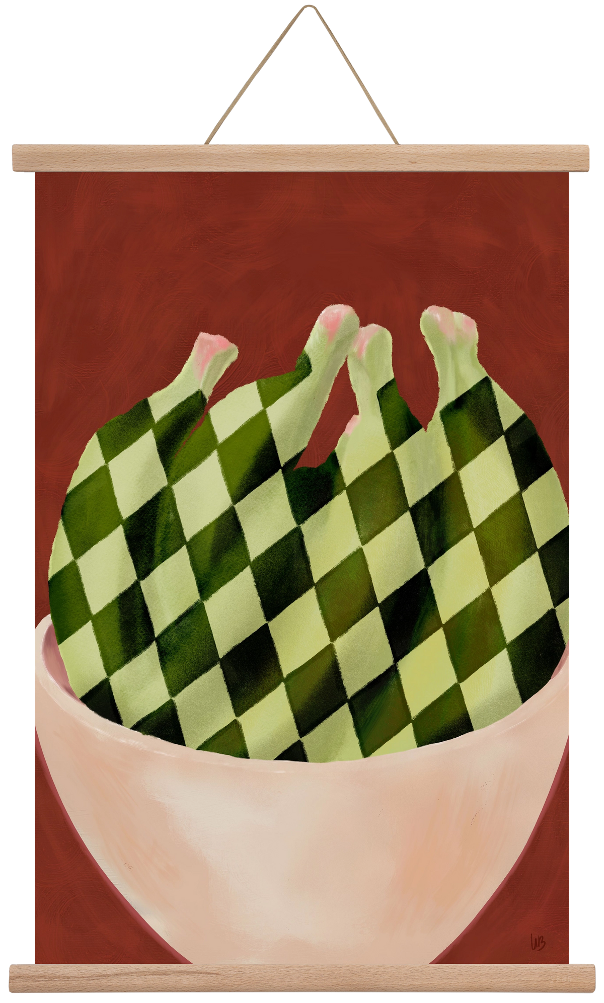 Harlequin Bananas, 40x60 cm (40x60 cm), Tölgy akasztó