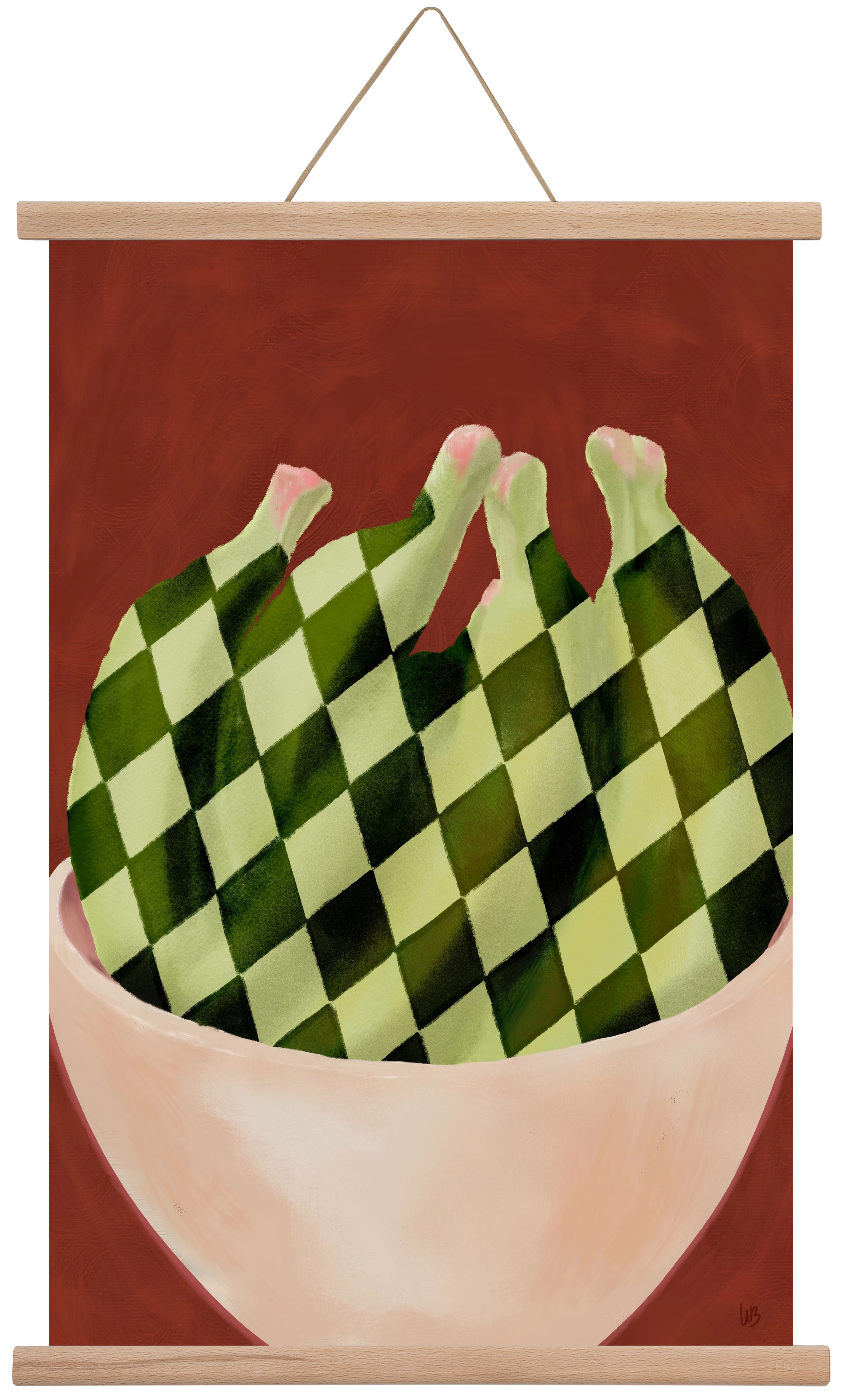 Harlequin Bananas, 40x60 cm (40x60 cm), Tölgy akasztó