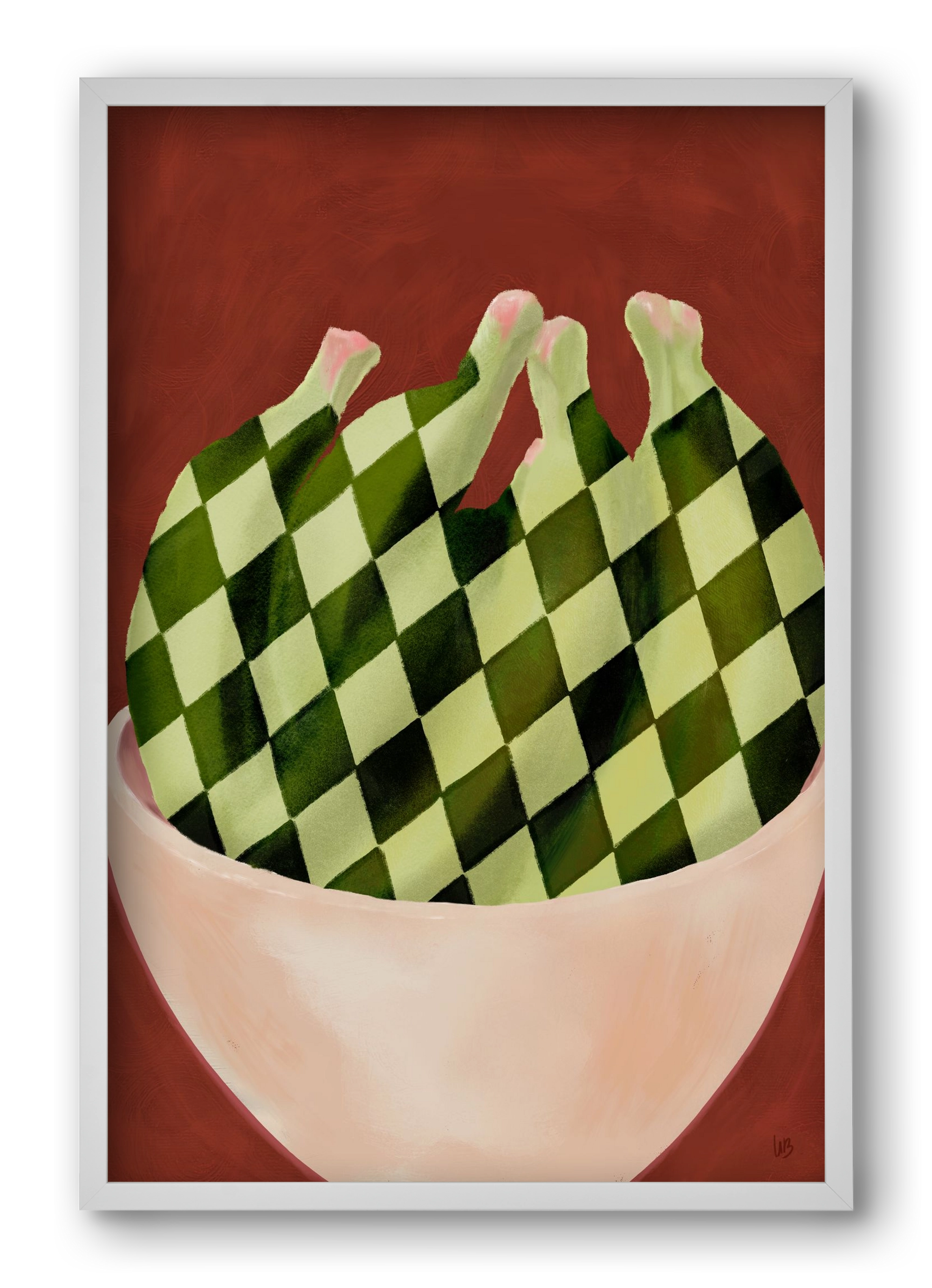 Harlequin Bananas, 40x60 cm (40x60 cm), Fehér keret