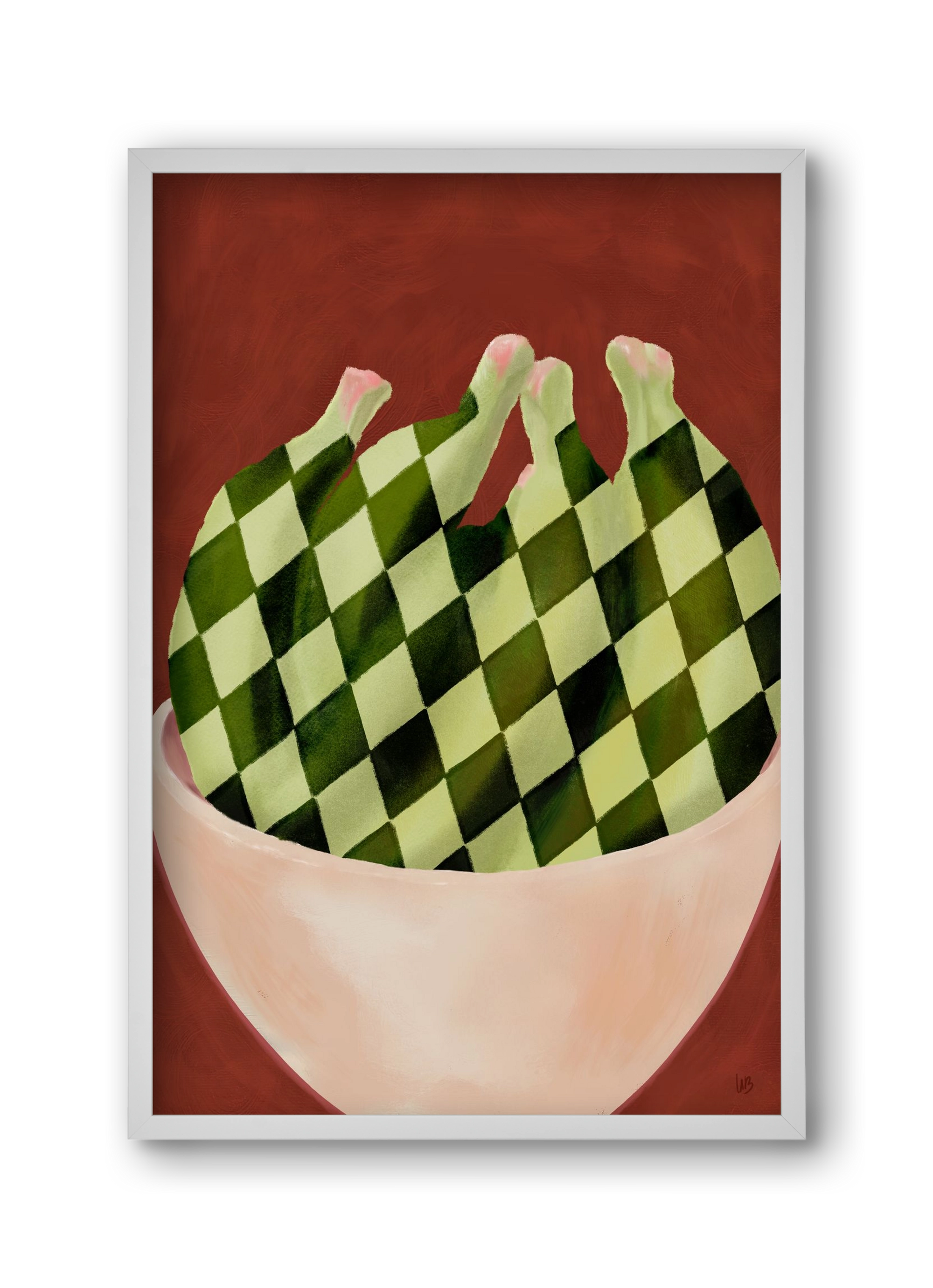 Harlequin Bananas, 30x45 cm (30x45 cm), Fehér keret
