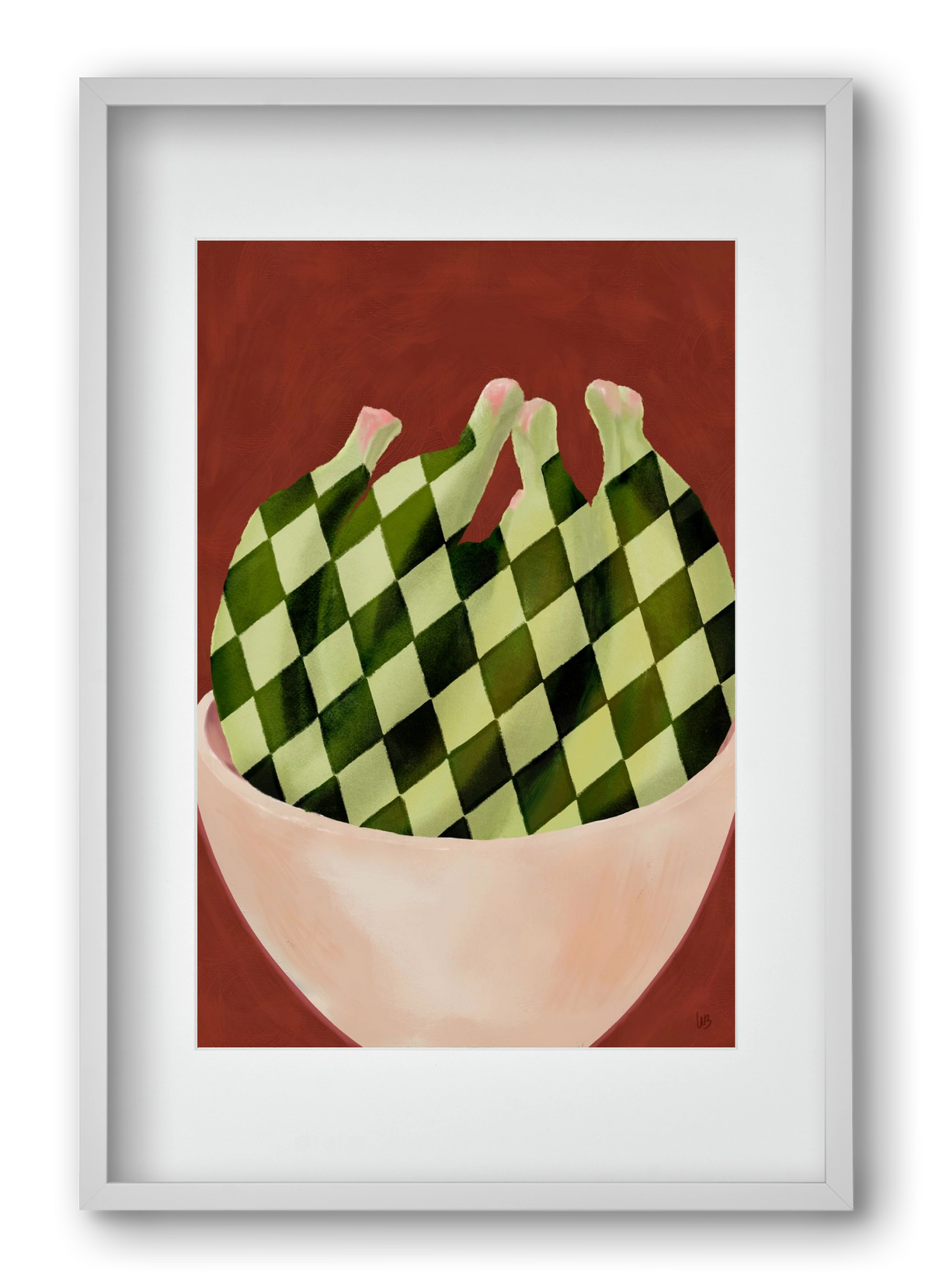 Harlequin Bananas, 40x60 cm (30x45 cm), Fehér keret, paszpartuval