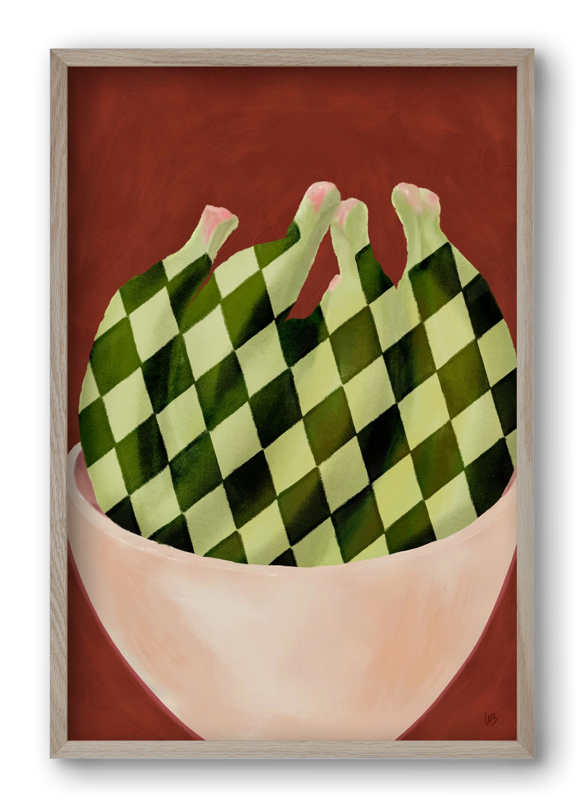 Harlequin Bananas, 40x60 cm (40x60 cm), Tölgy keret