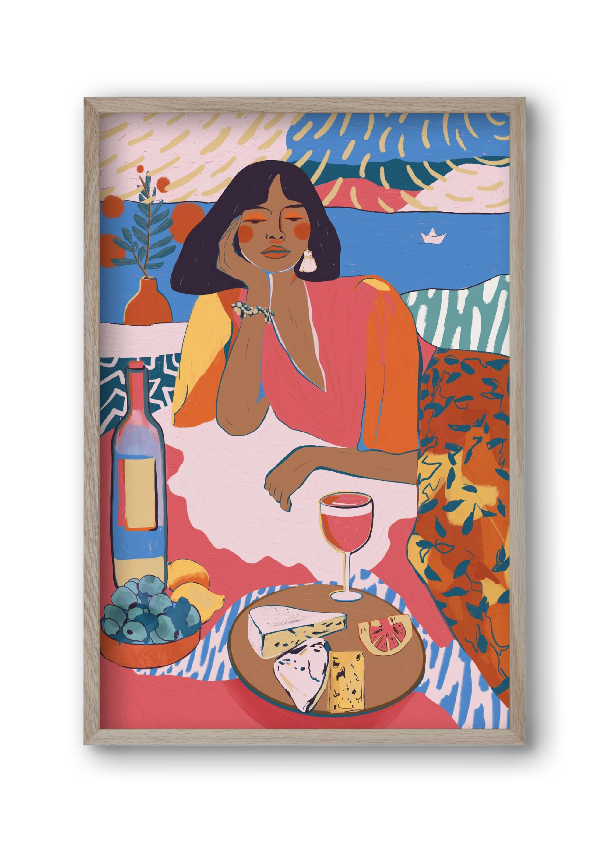 Daydreaming - Portugal I, 30x45 cm (30x45 cm), Tölgy keret