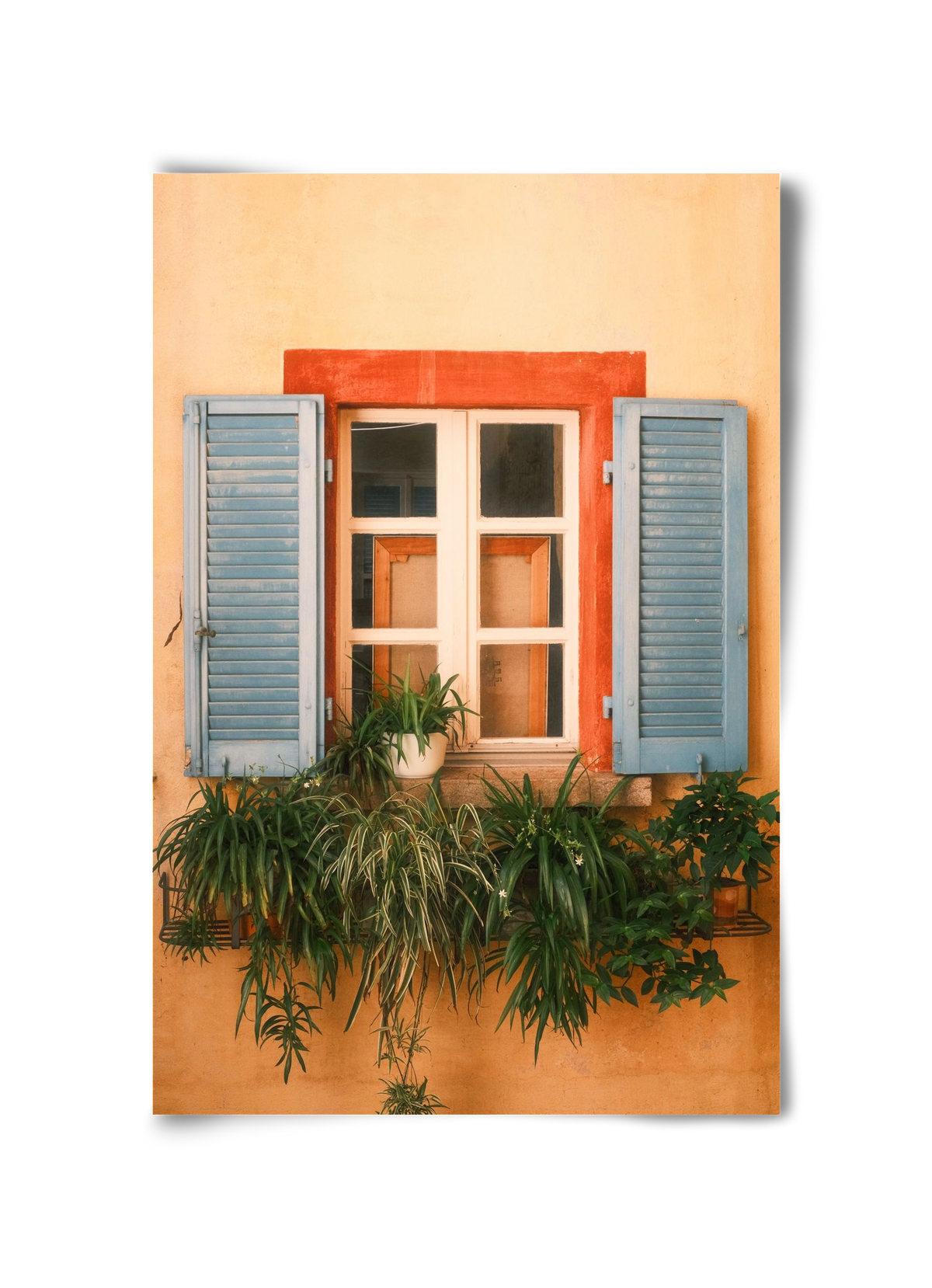 Virágos mediterrán ablak Gandria szigetén – Lugano, Svájc, 30x45 cm, Keret nélkül