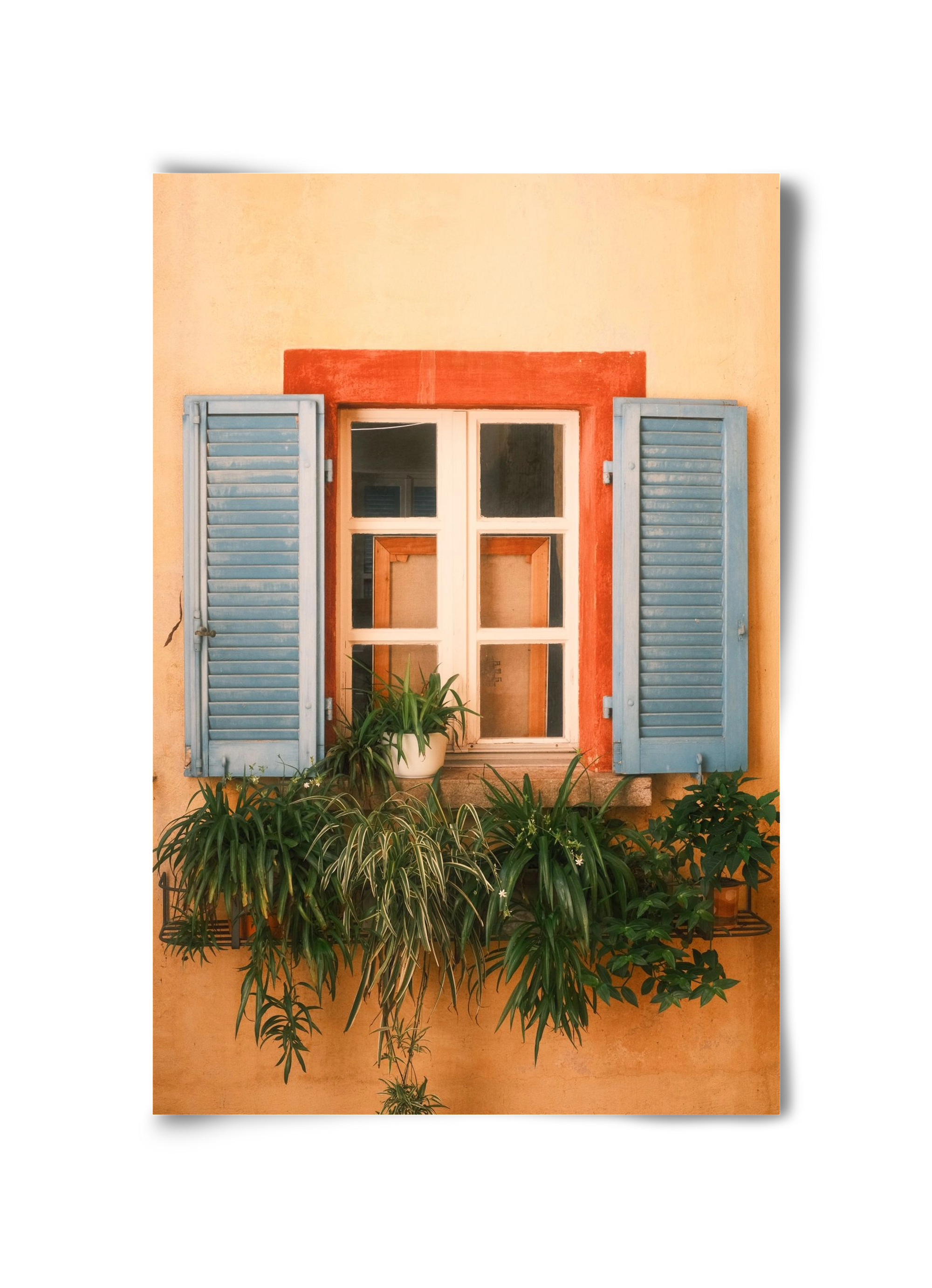 Virágos mediterrán ablak Gandria szigetén – Lugano, Svájc, 30x45 cm, Keret nélkül