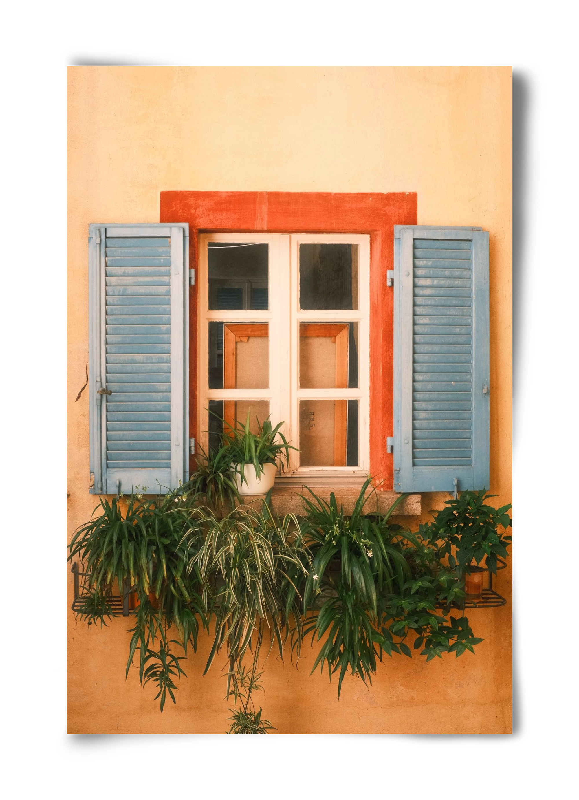 Virágos mediterrán ablak Gandria szigetén – Lugano, Svájc, 40x60 cm, Keret nélkül