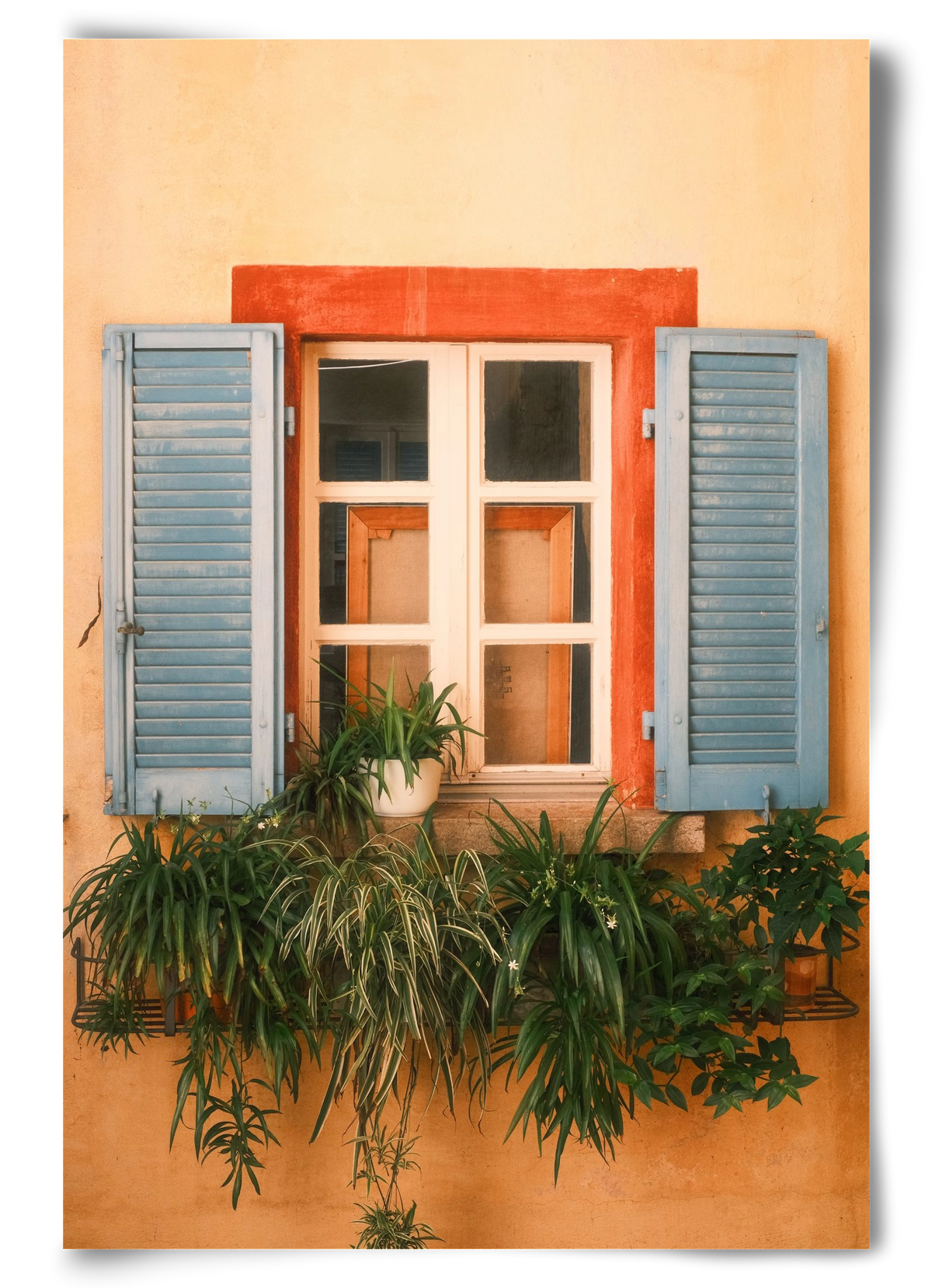 Virágos mediterrán ablak Gandria szigetén – Lugano, Svájc, 60x90 cm, Keret nélkül