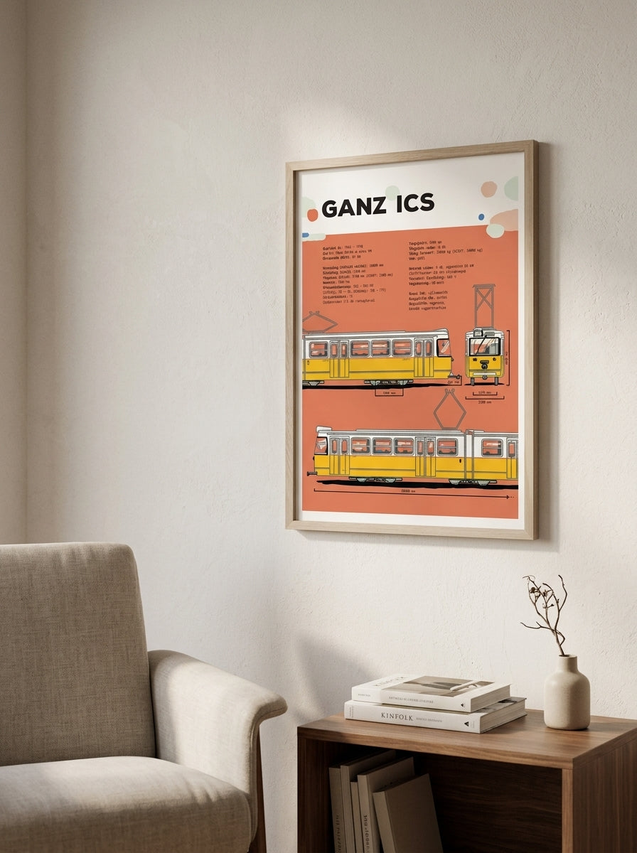 Framed technical illustration print — Lifestyle - Home | Generated by Modelize